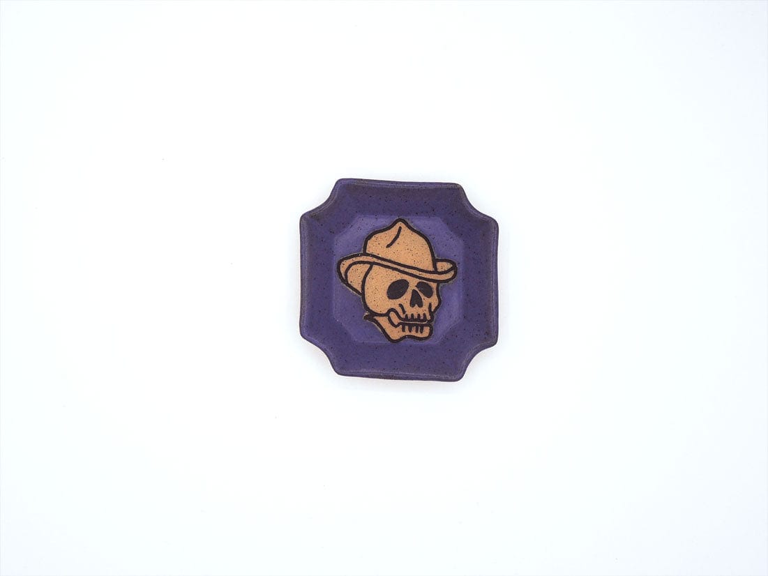 Stray Ceramics Cowboy Skull Plate Square Medium