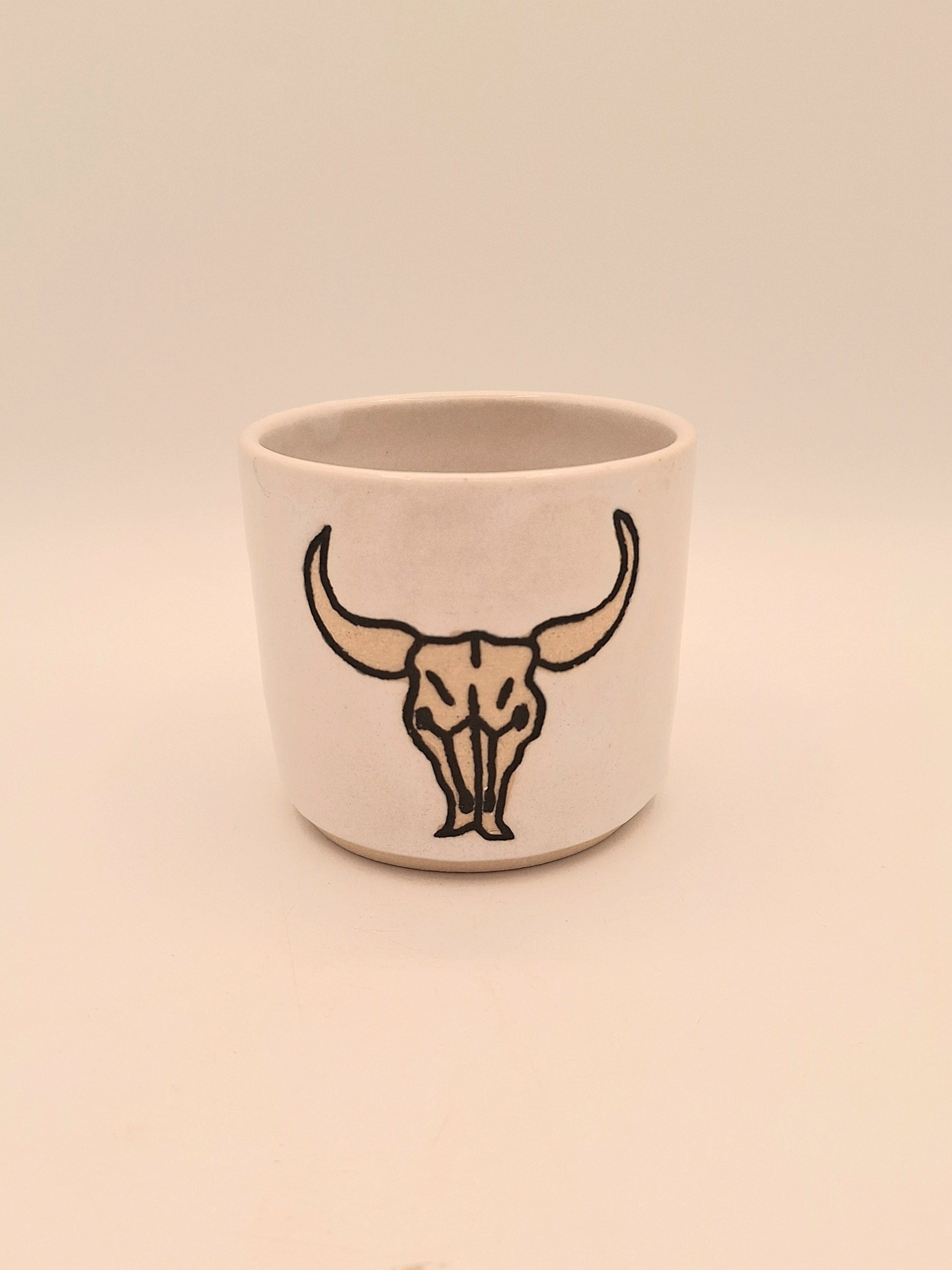 Stray Ceramics Cow Skull Tumbler