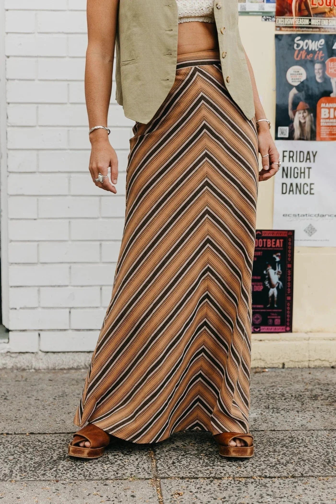 The Nomadic People Clay - Striped Maxi Skirt available in Joshua Tree at JT Trading Post