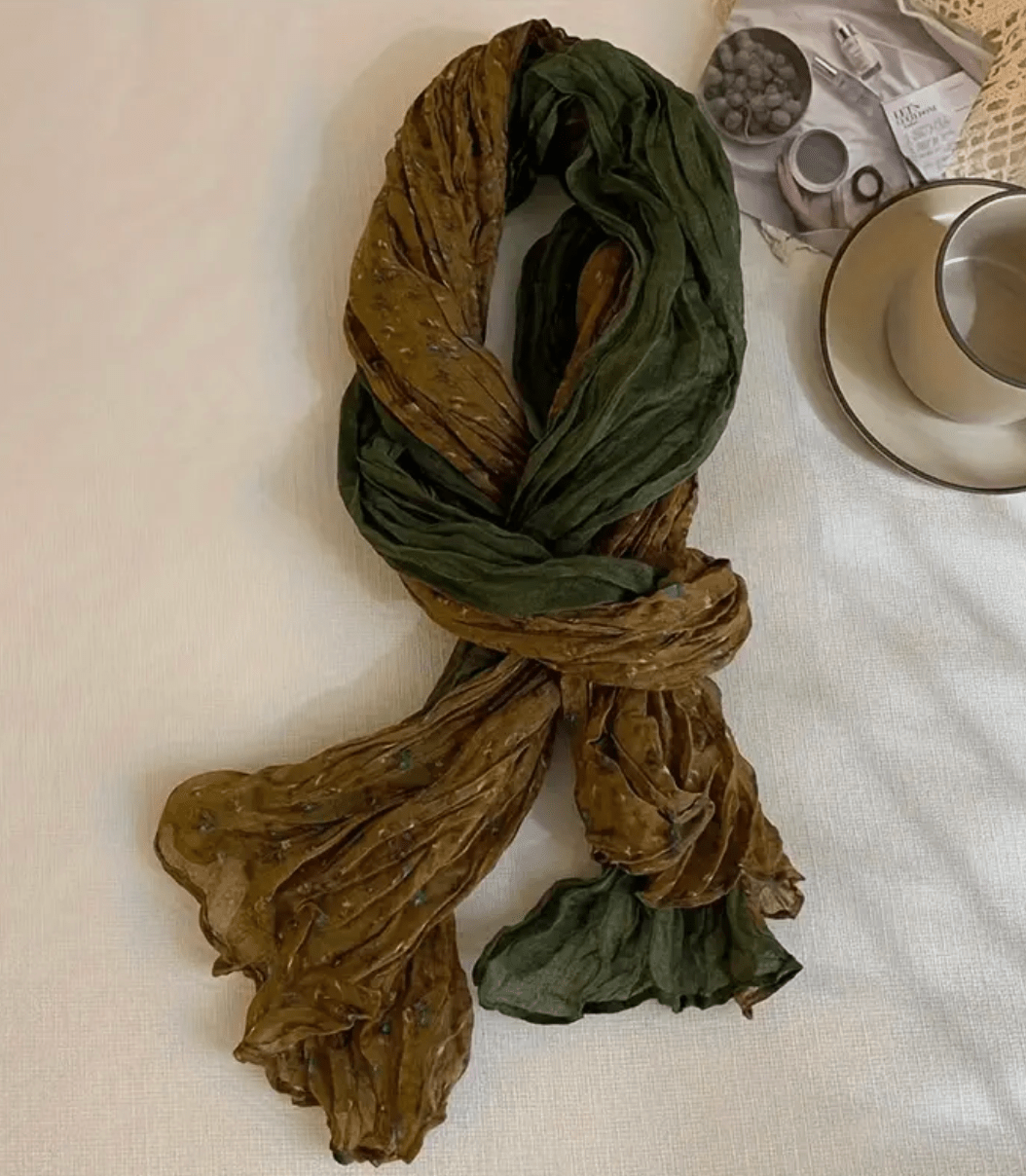 The Nomadic People Floral Print Scarf: Green