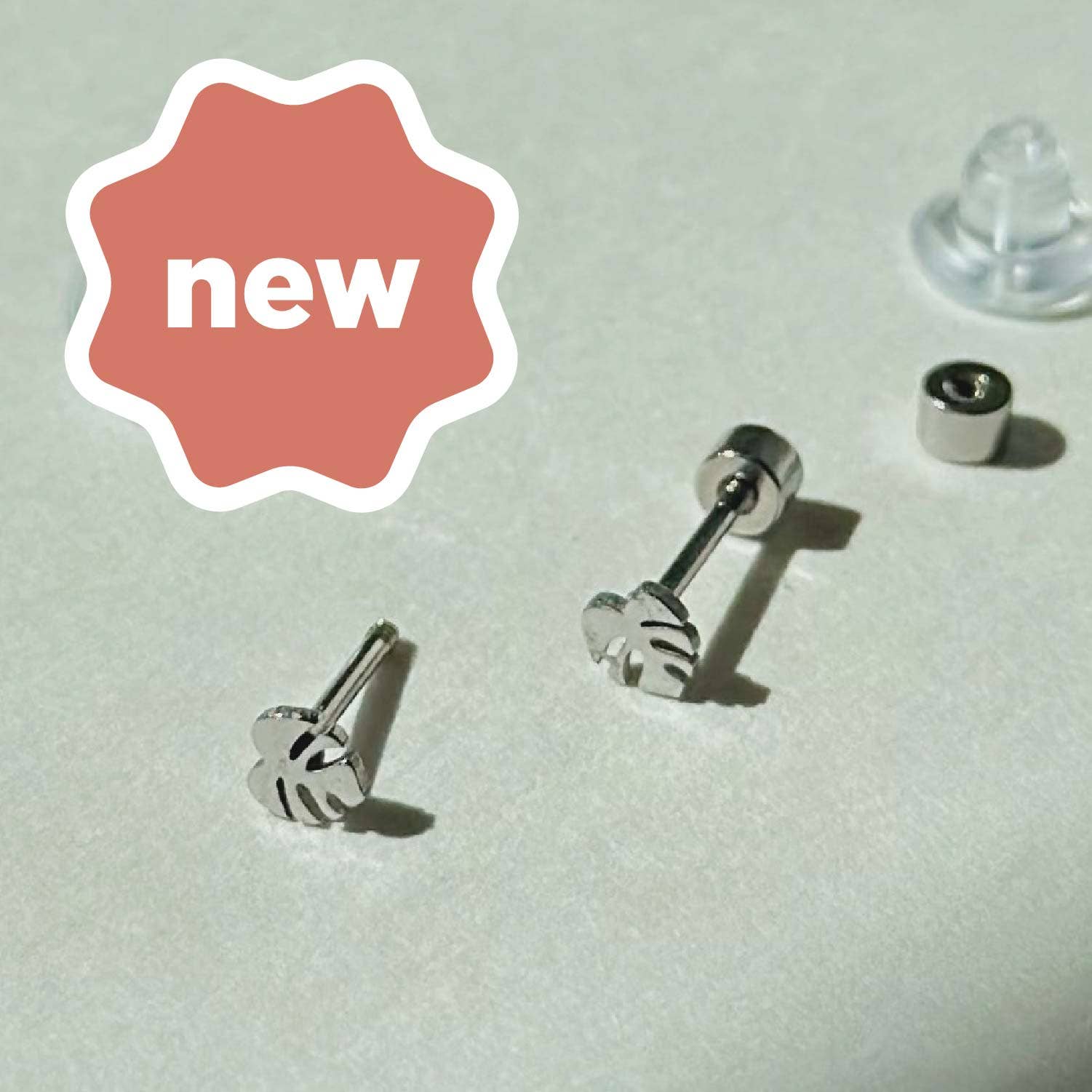 The Plant Social Flat Back Teeny Tiny Monstera Deliciosa Plant Studs available in Joshua Tree at JT Trading Post