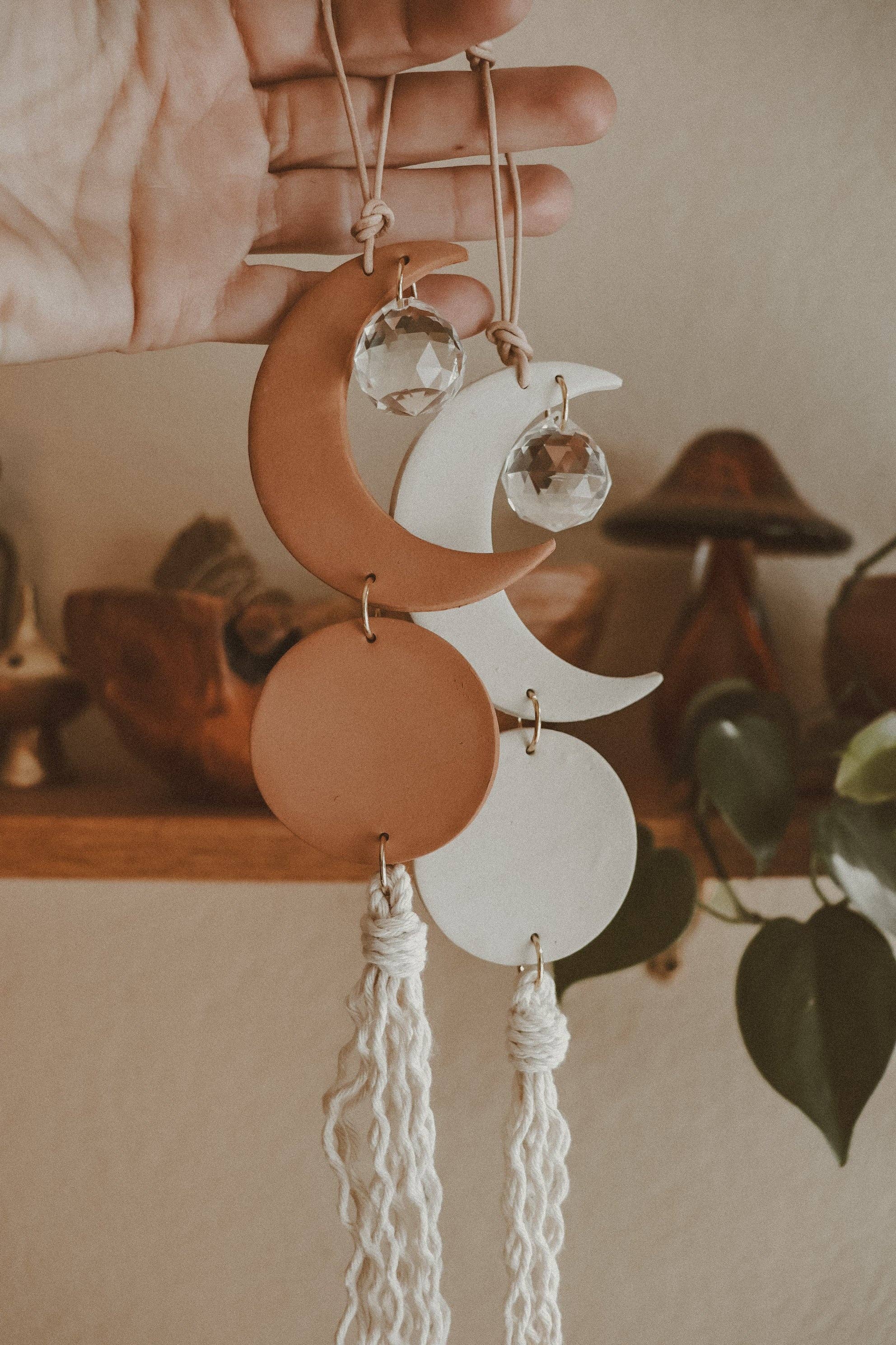 The Plant Social Crescent Moon Clay Sun Catcher