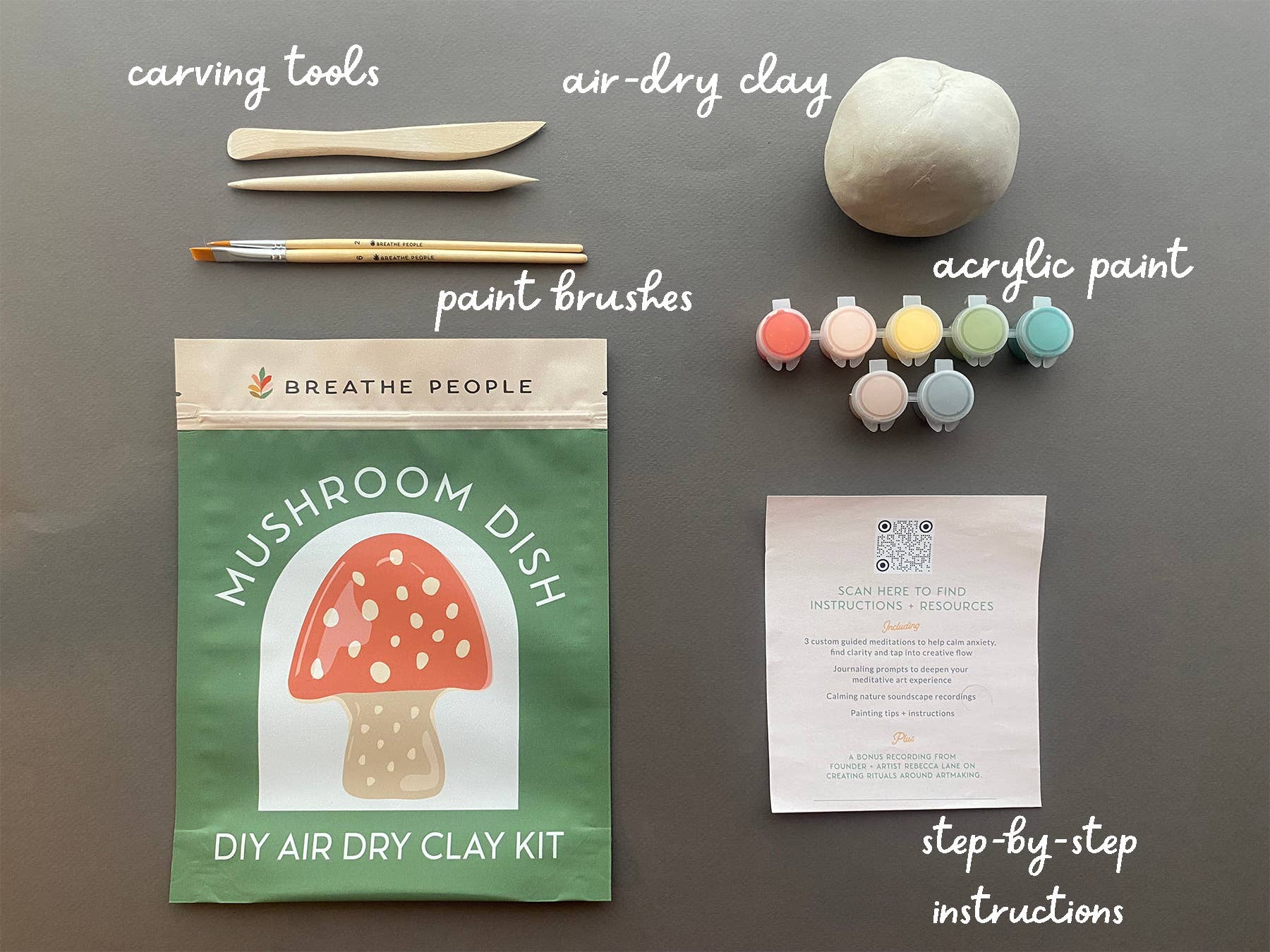 The Plant Social DIY Air Dry Clay Kit- Make Your Own Mushroom Dish available in Joshua Tree at JT Trading Post