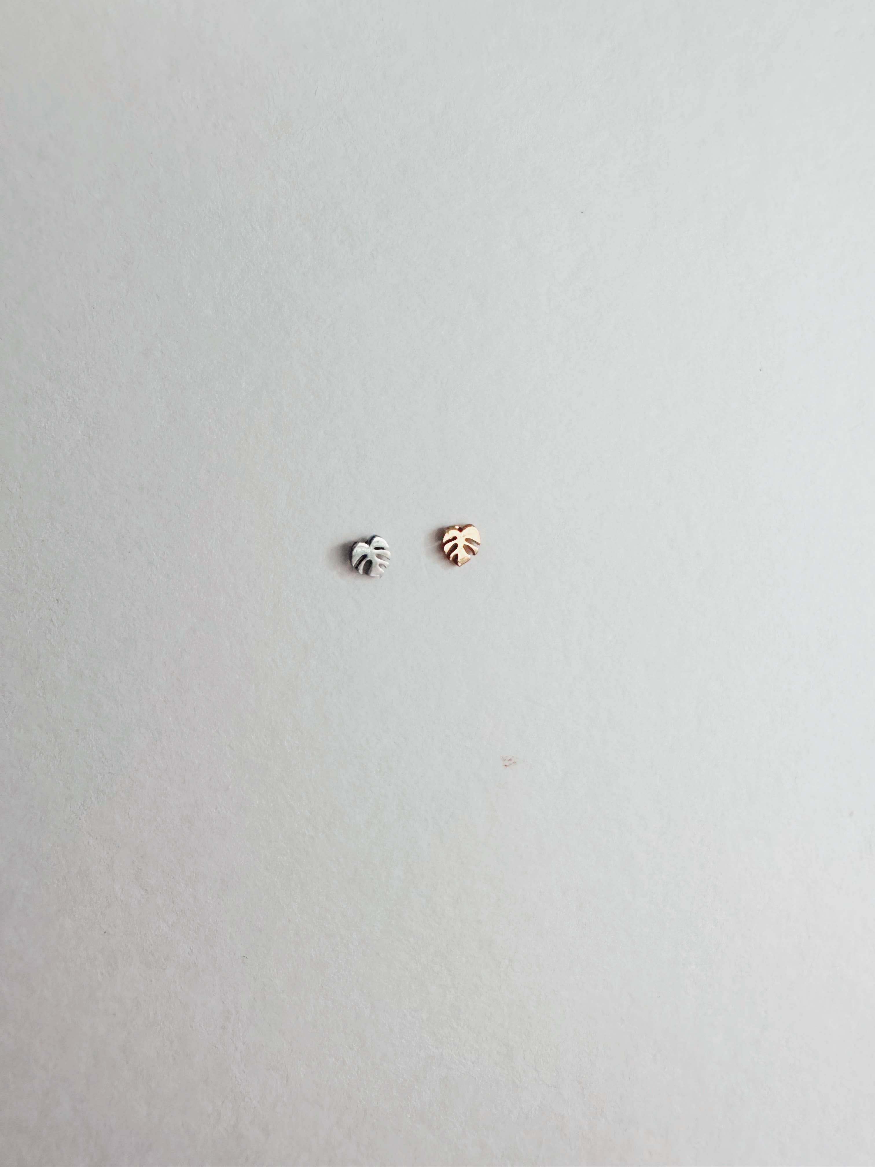 The Plant Social Flat Back Teeny Tiny Monstera Deliciosa Plant Studs available in Joshua Tree at JT Trading Post