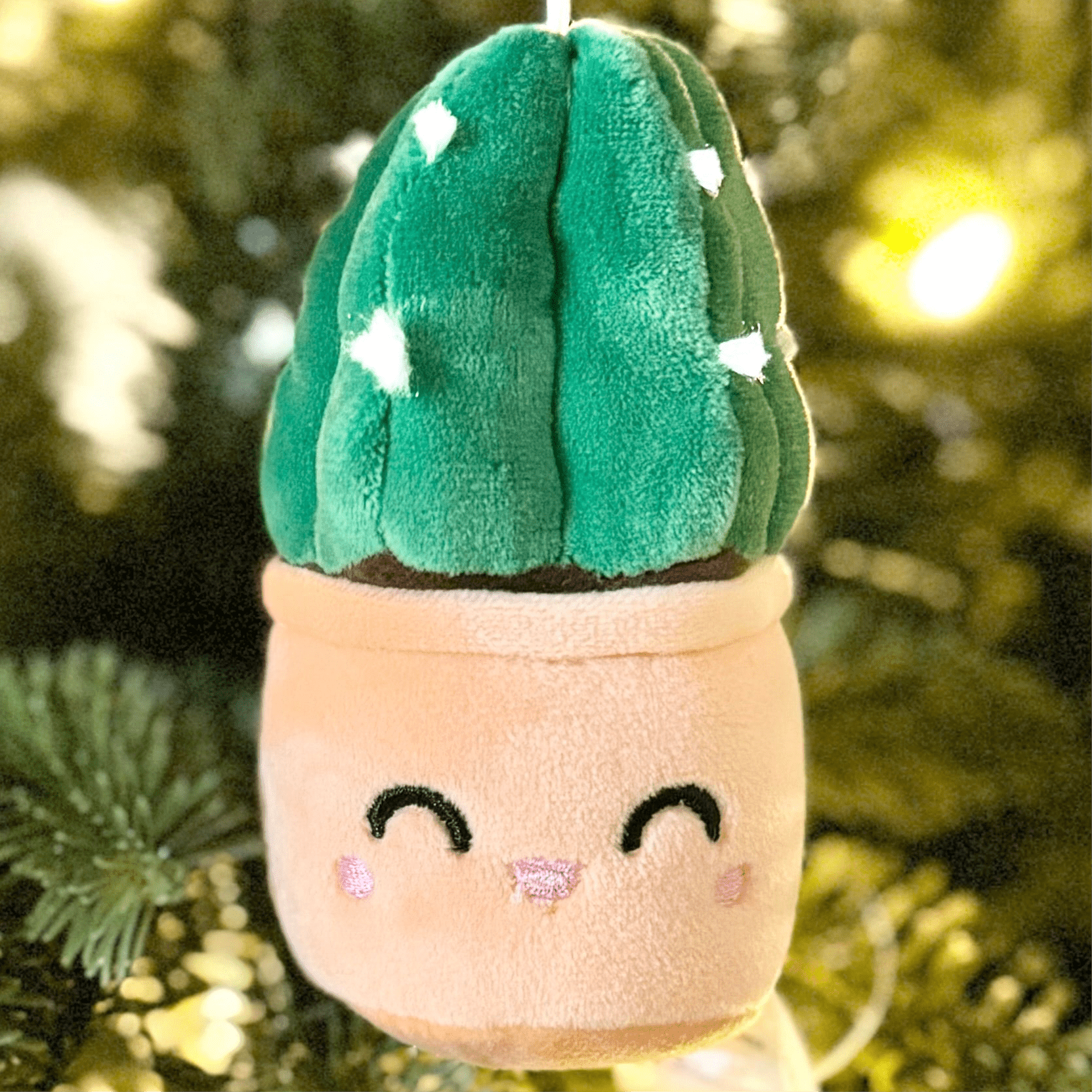 The Plant Social Plush Keychain: Cuddly Cactus