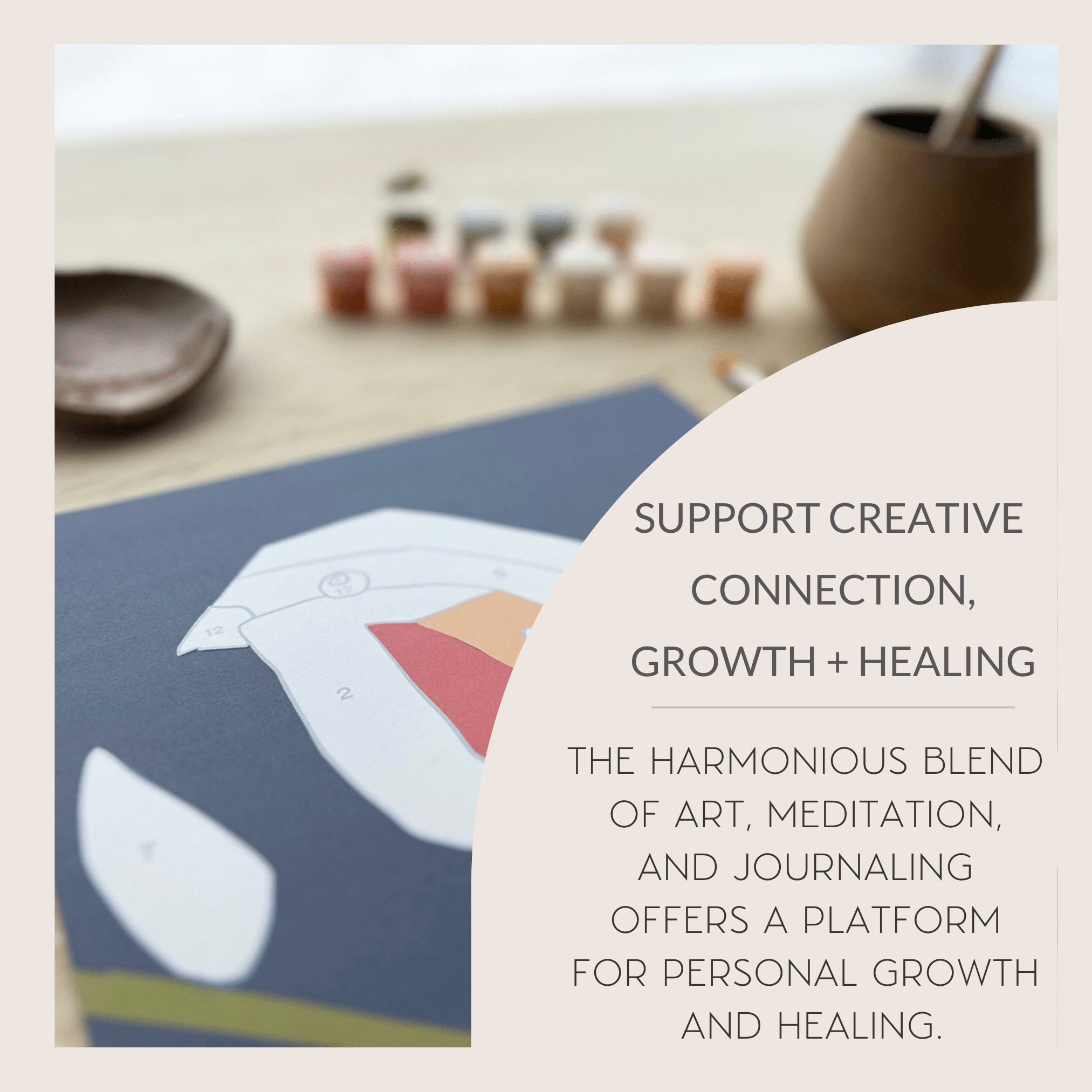 The Plant Social Zen Desert Meditative Art Paint by Number Kit + Easel