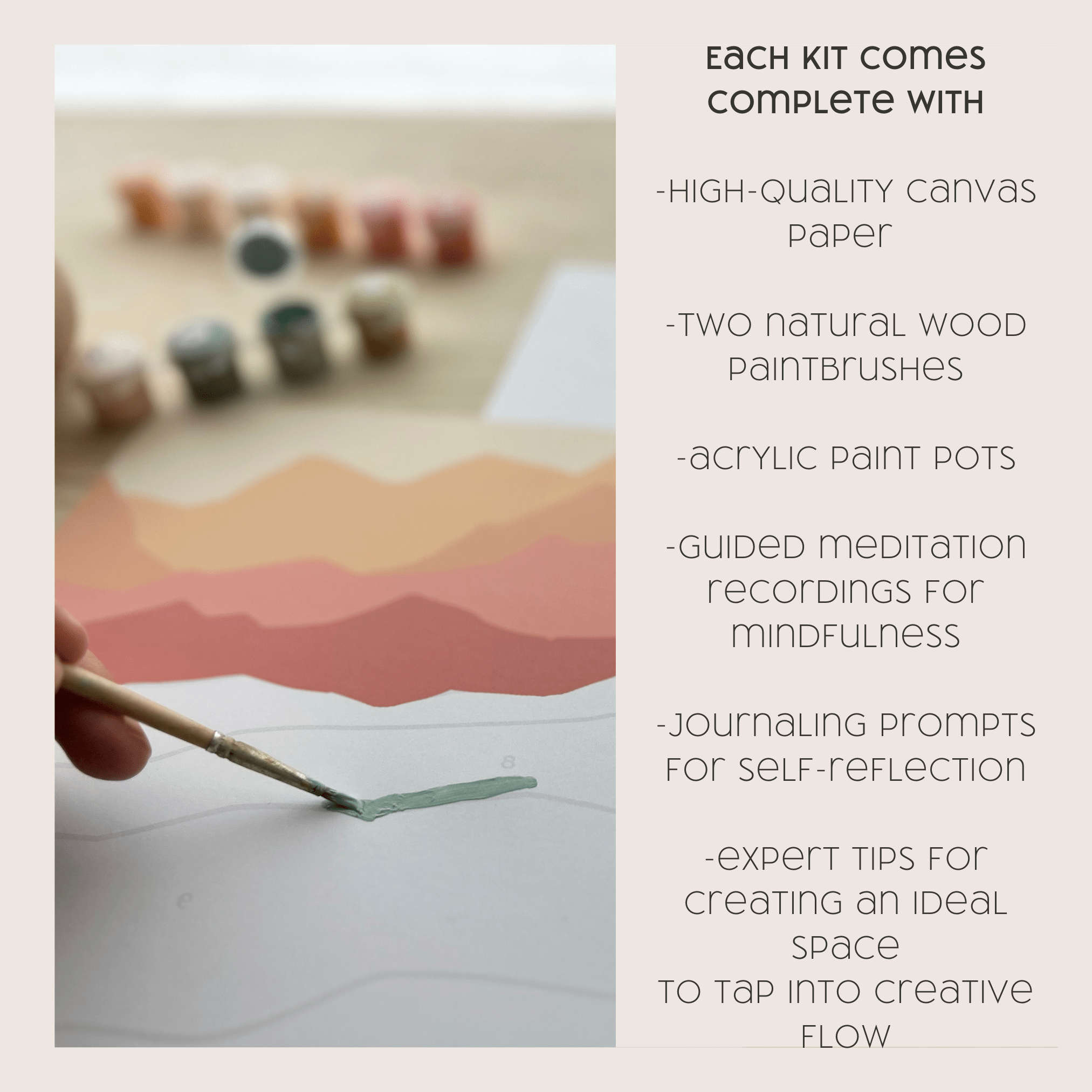 The Plant Social Zen Desert Meditative Art Paint by Number Kit + Easel