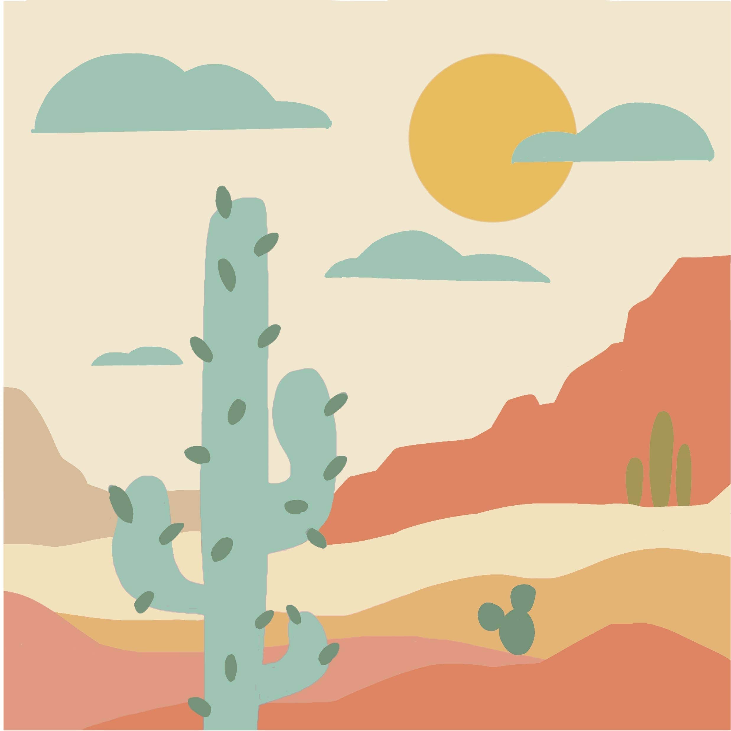 The Plant Social Zen Desert Meditative Art Paint by Number Kit + Easel
