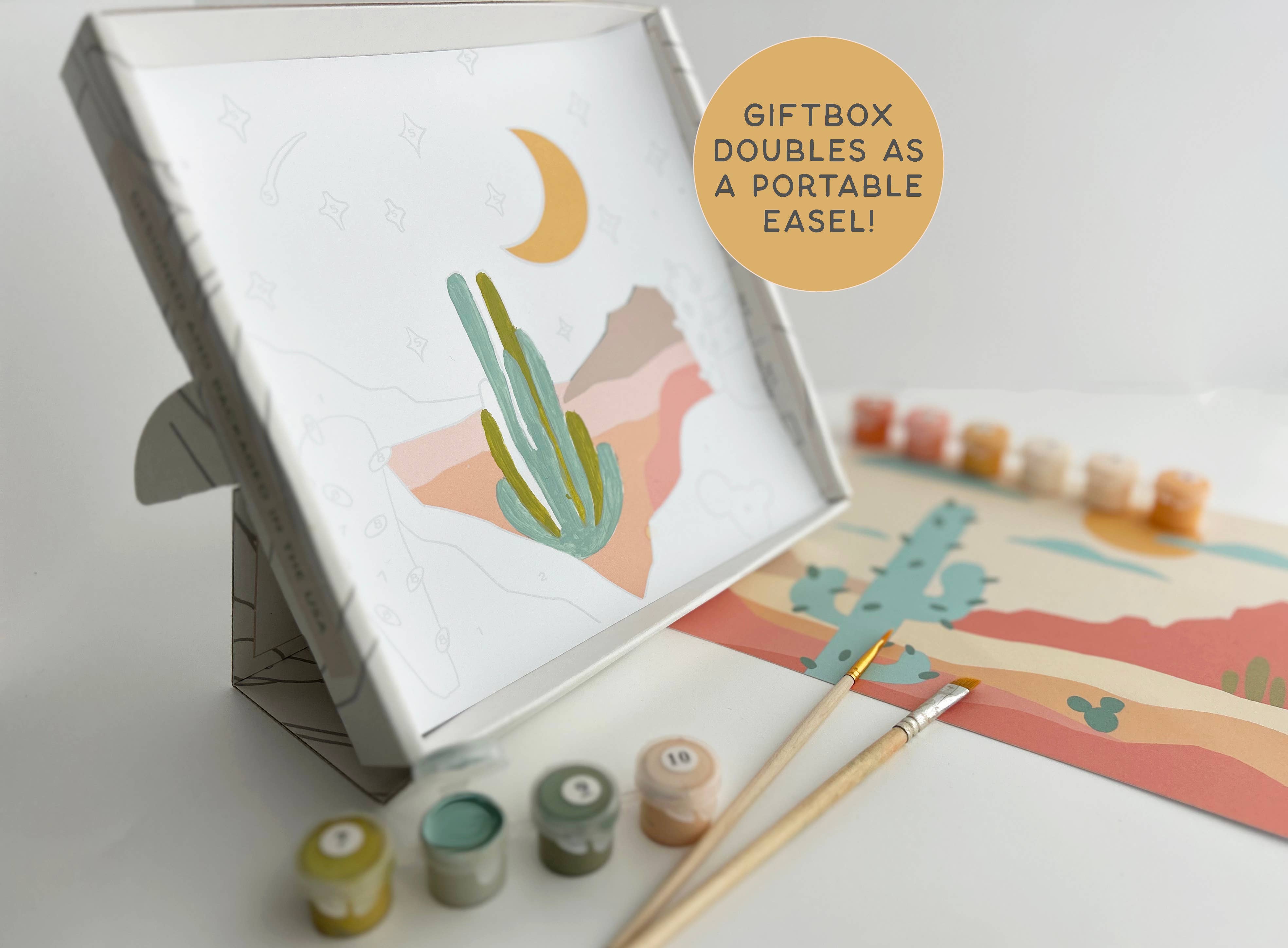 The Plant Social Zen Desert Meditative Art Paint by Number Kit + Easel
