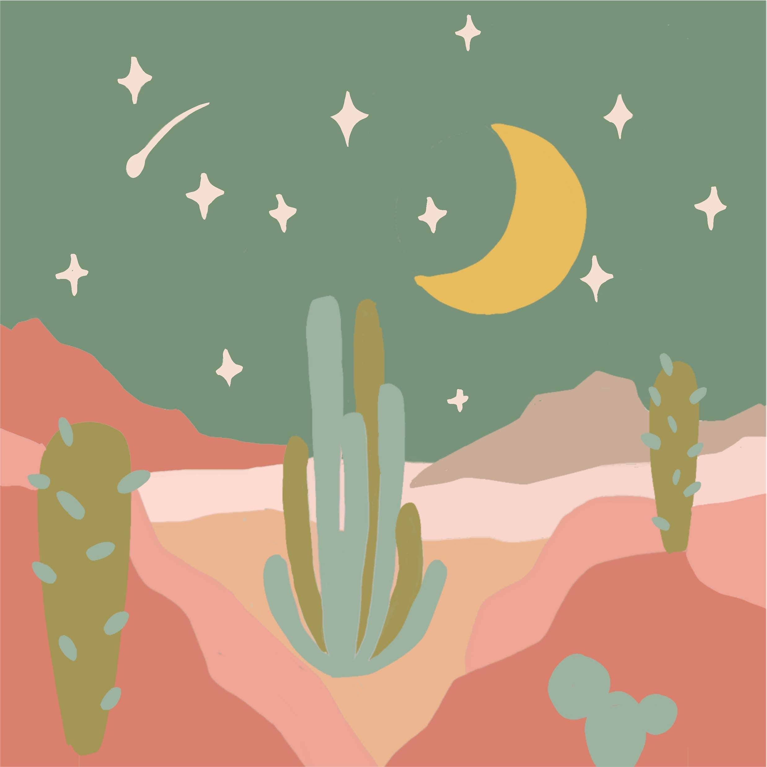 The Plant Social Zen Desert Meditative Art Paint by Number Kit + Easel