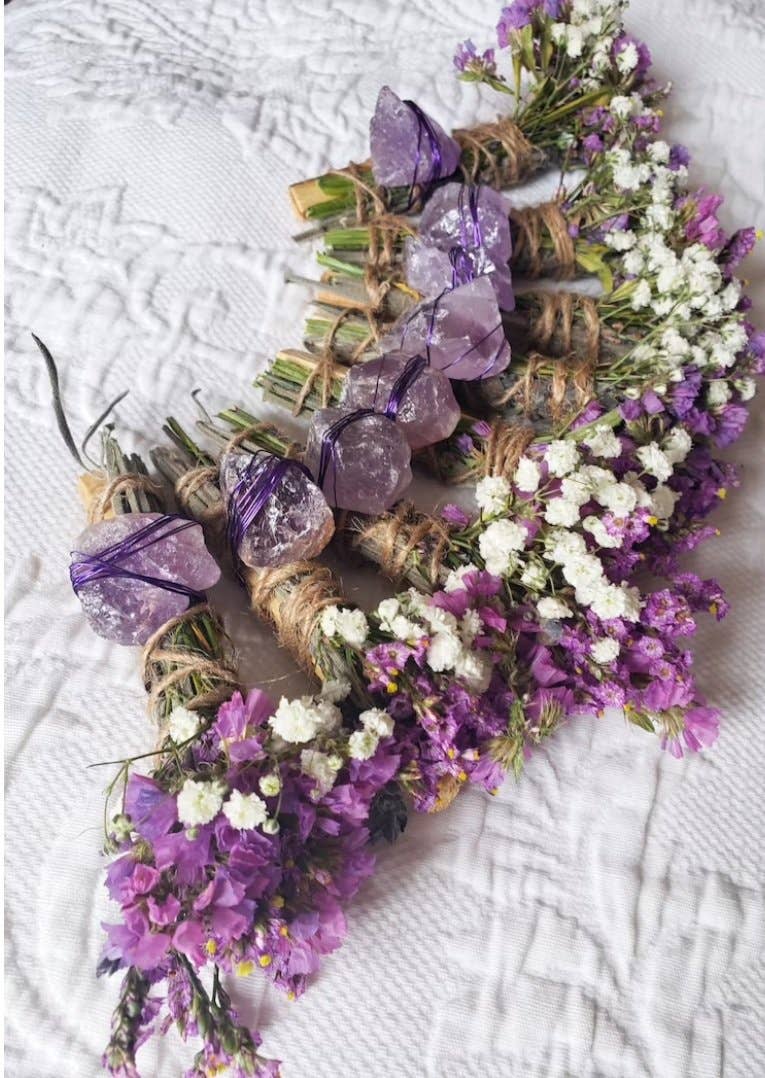 Tierra Magia Amethyst, Lavender and Palo Santo Smudge Stick