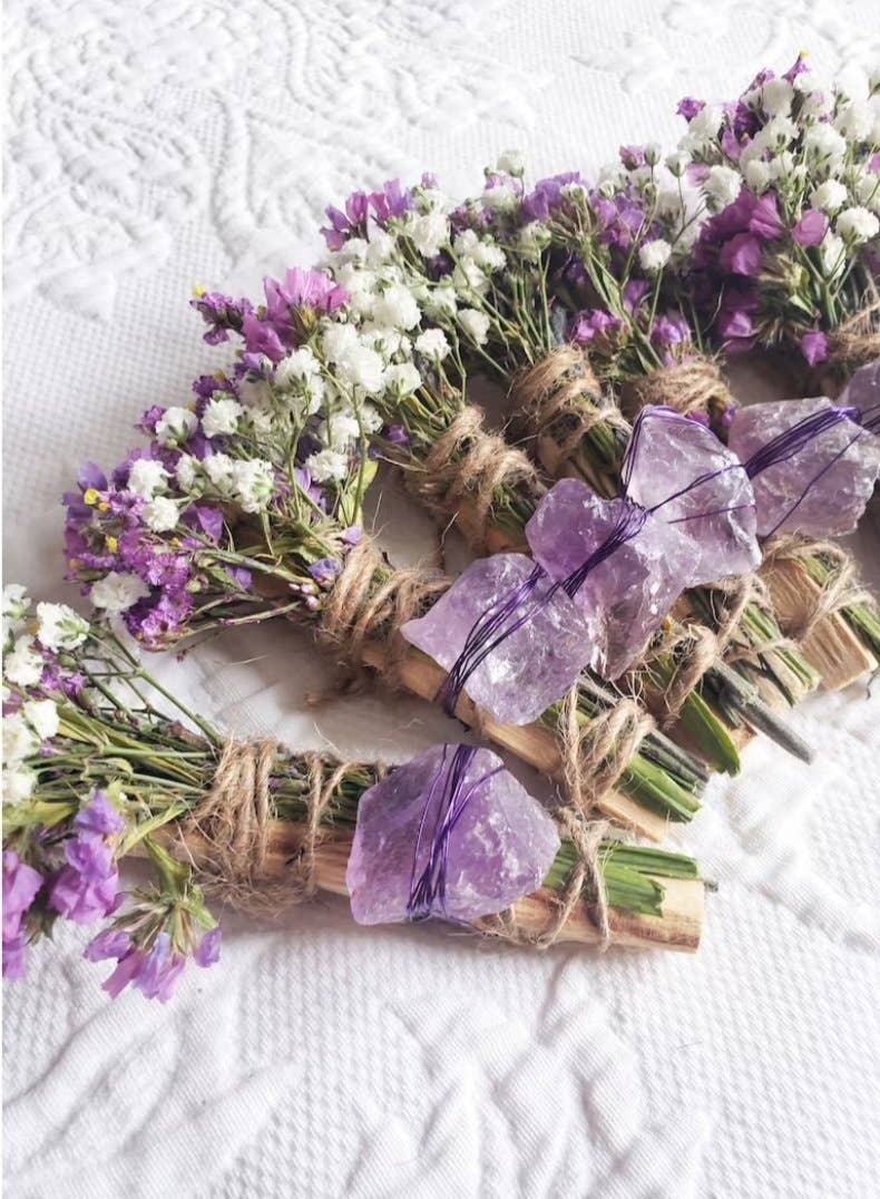 Tierra Magia Amethyst, Lavender and Palo Santo Smudge Stick
