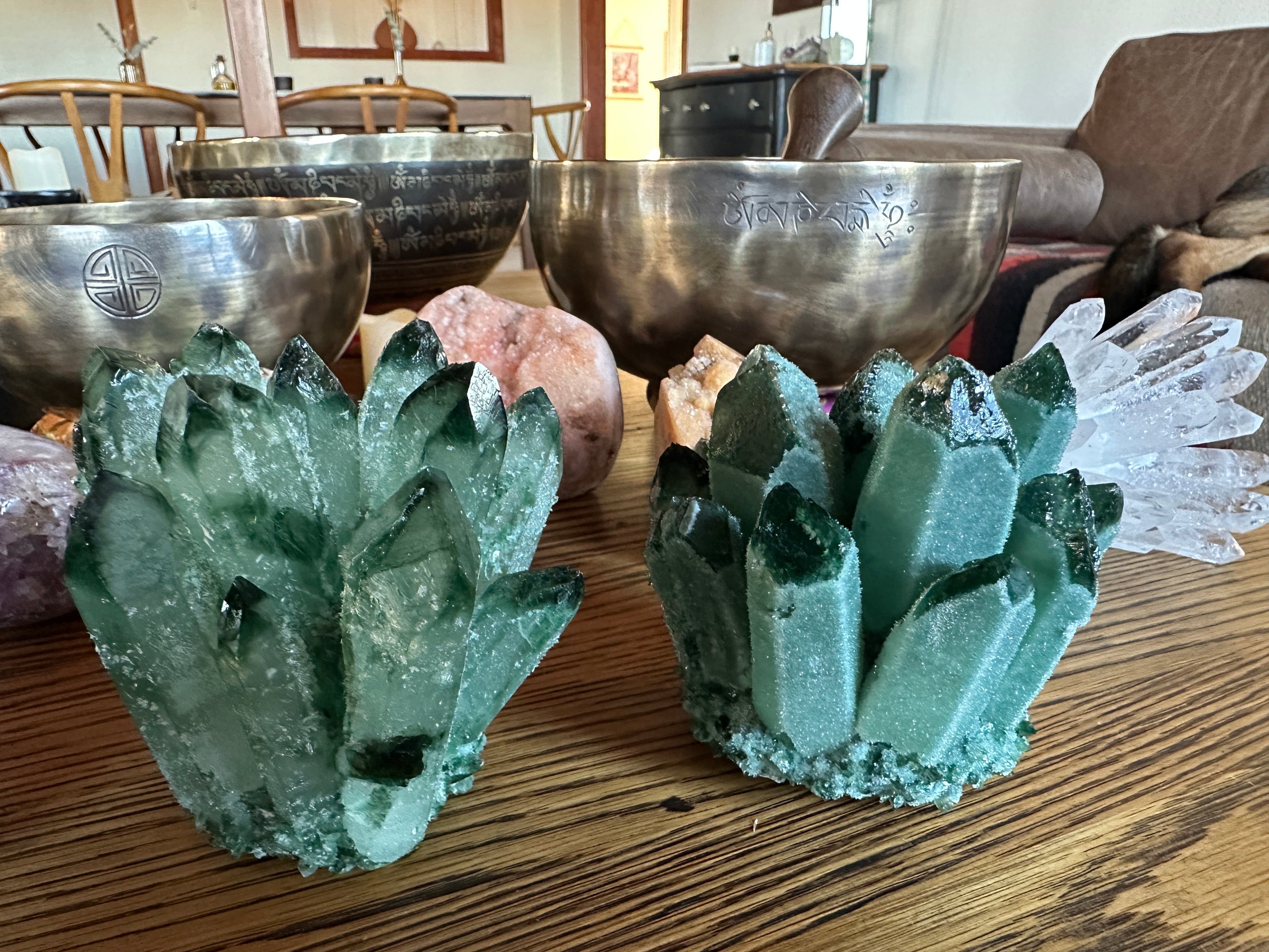 Tierra Magia Green Phantom Quartz Cluster