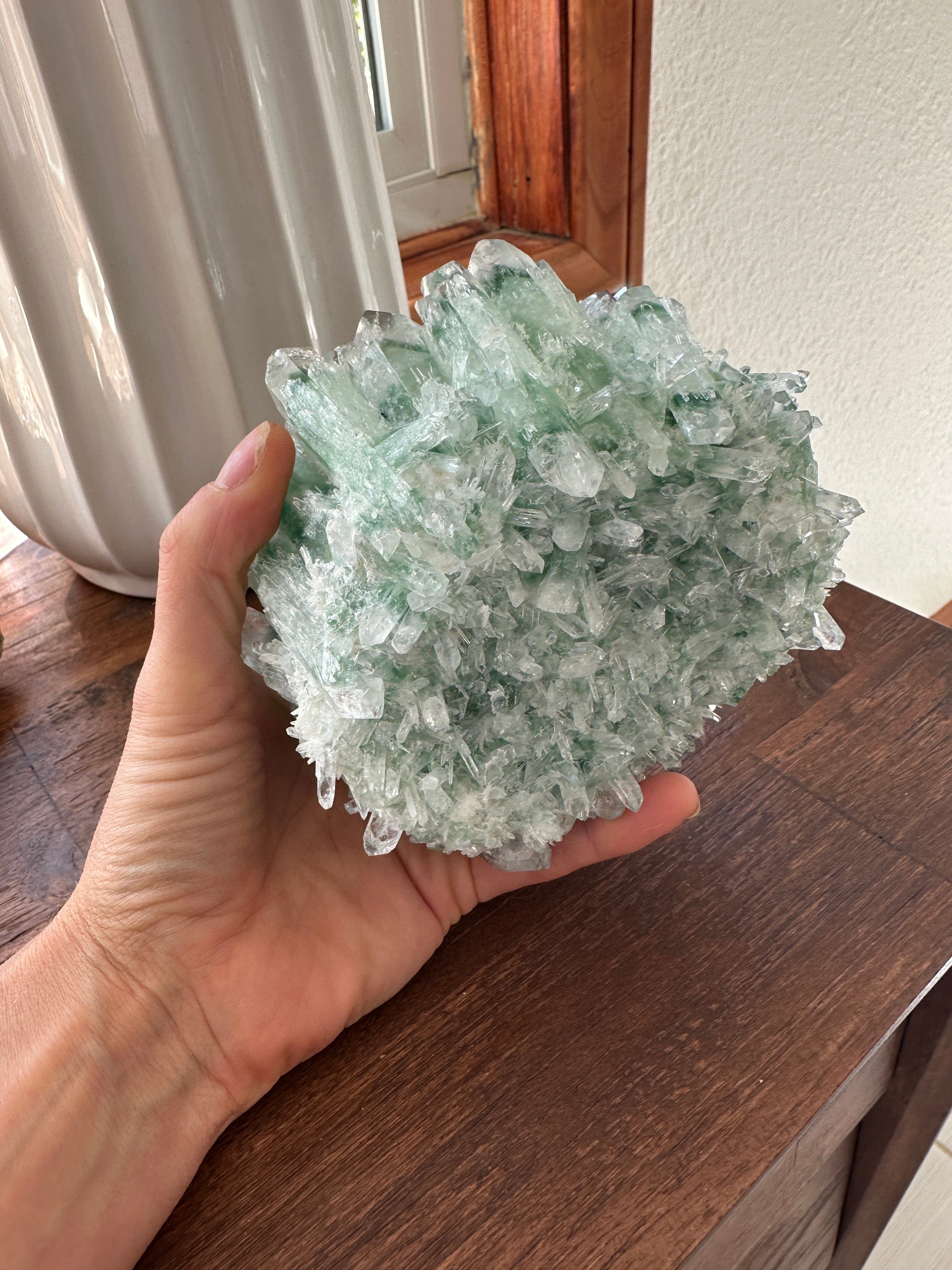 Tierra Magia Green Phantom Quartz Cluster