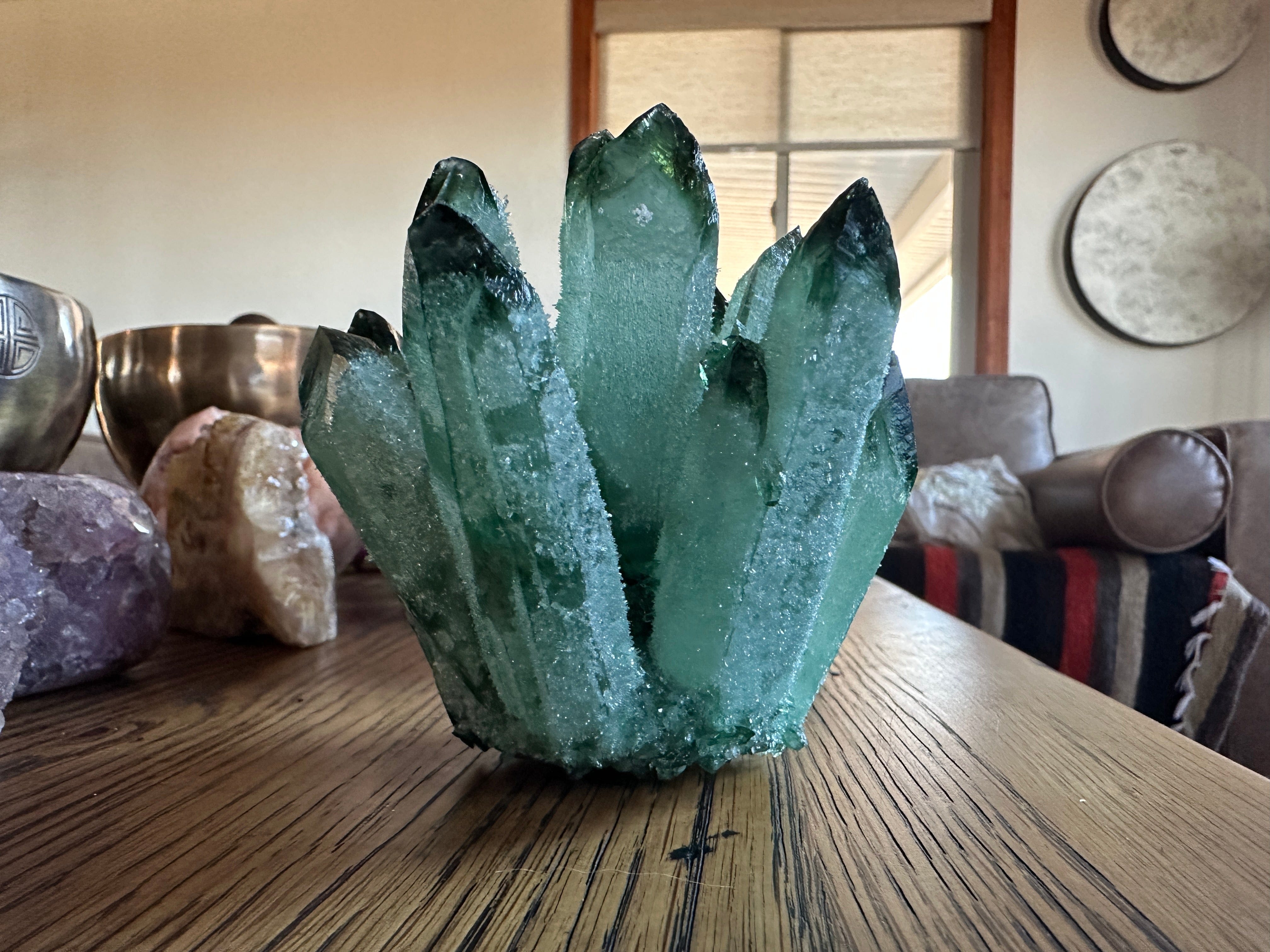 Tierra Magia Green Phantom Quartz Cluster