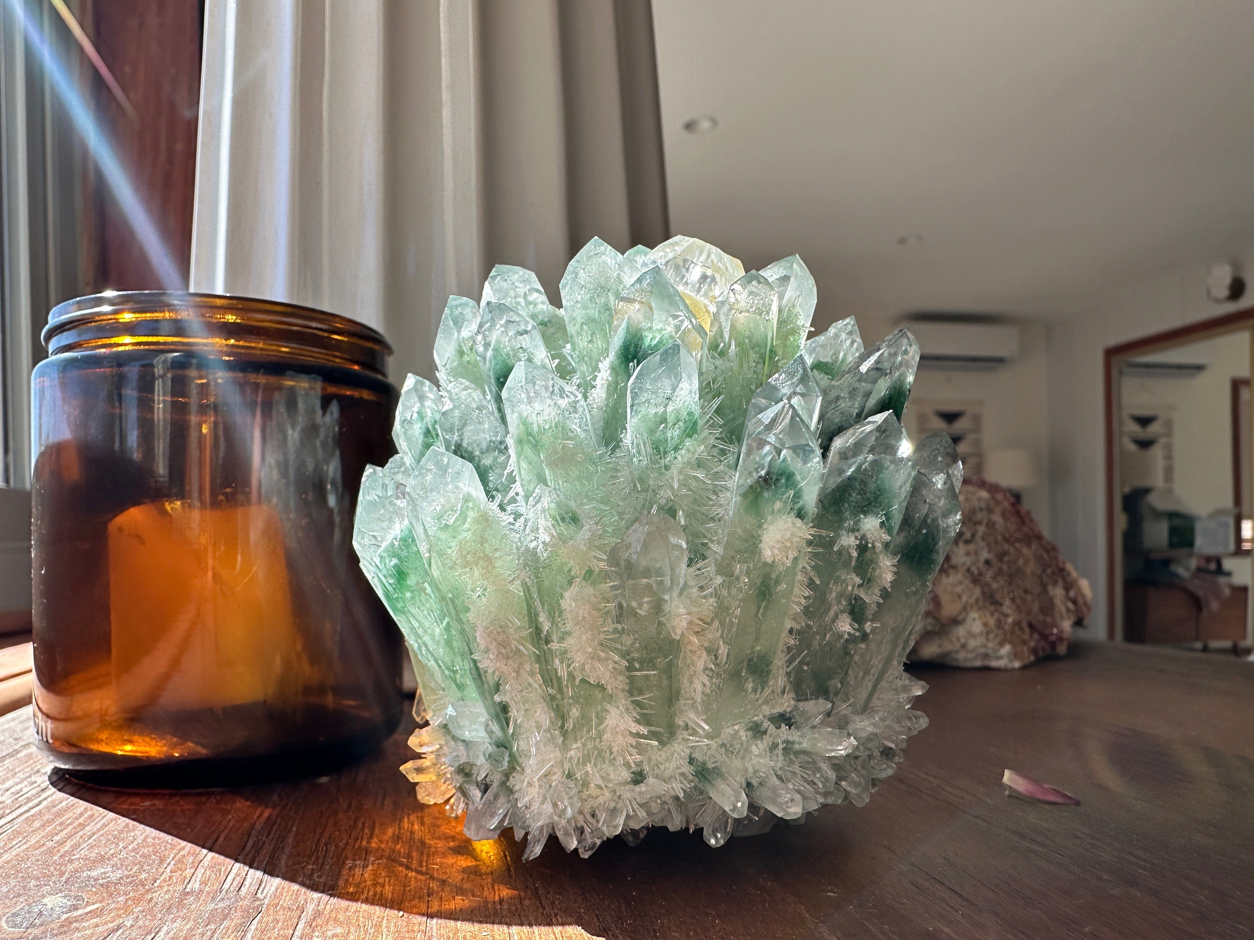 Tierra Magia Green Phantom Quartz Cluster