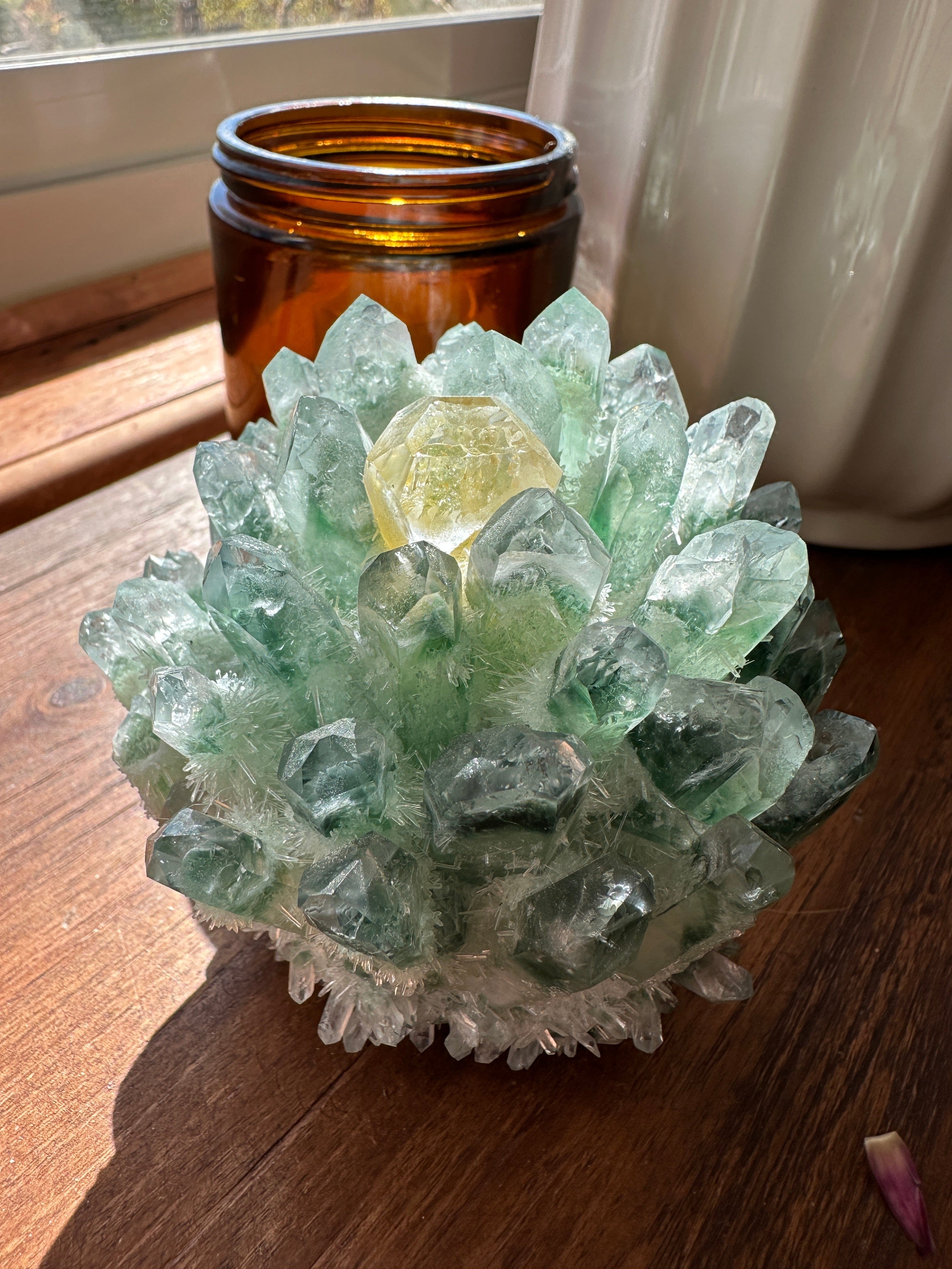 Tierra Magia Green Phantom Quartz Cluster