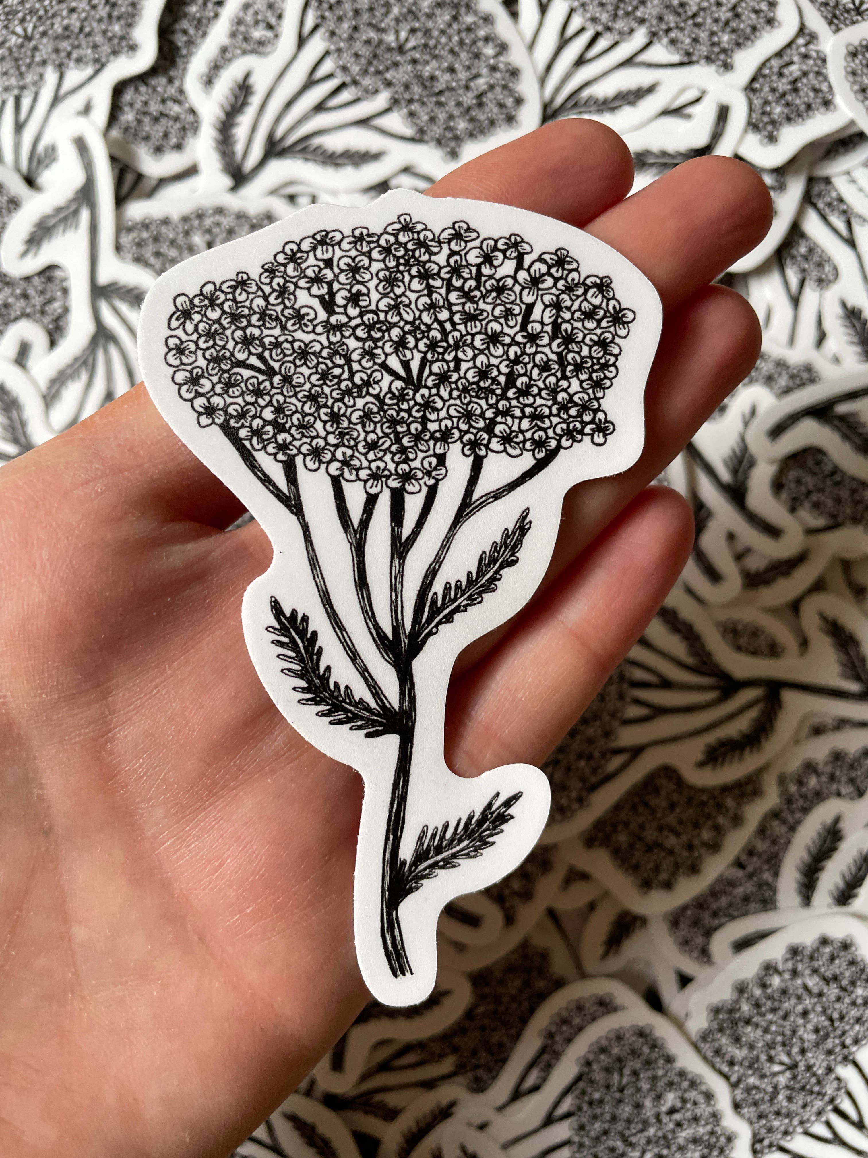Tierra Magia Yarrow Flower Vinyl Sticker available in Joshua Tree at JT Trading Post