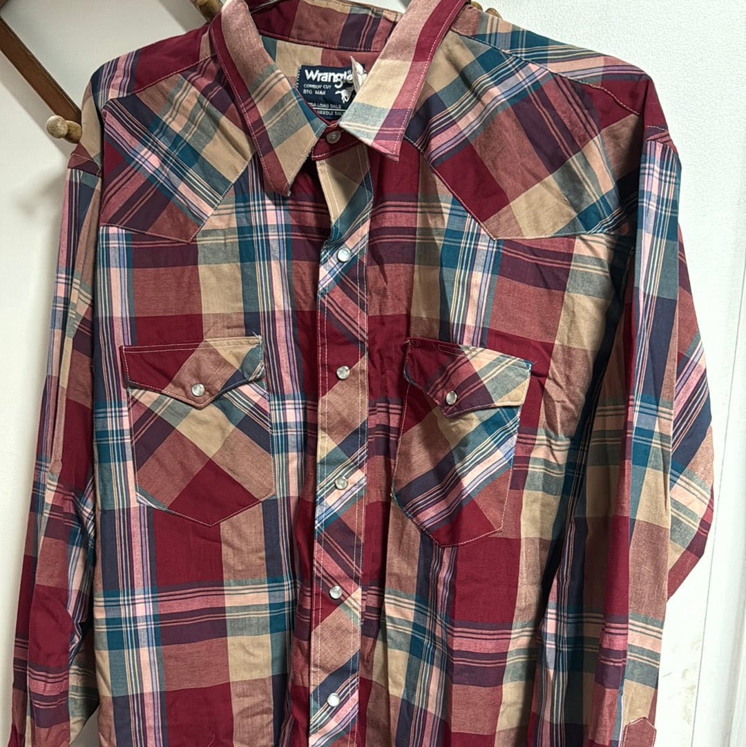 Venus Of The Desert VTG Wrangler Plaid Cowboy LS