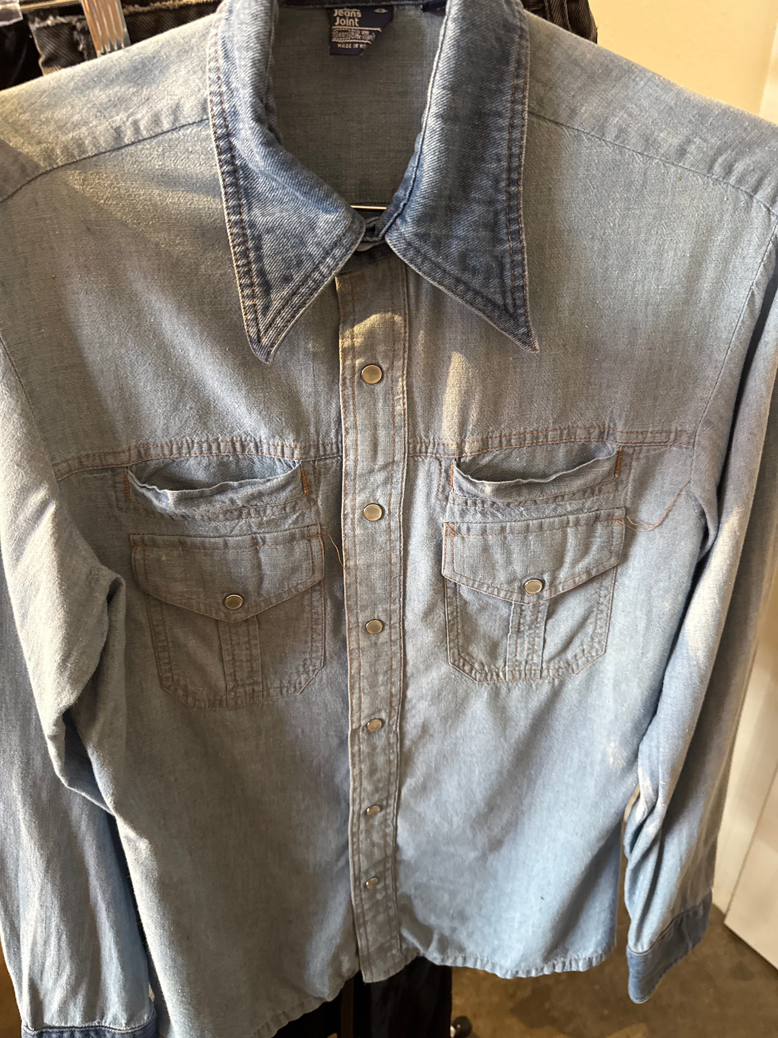 Venus Of The Desert 70s 2 Tone Denim Snaps Paint Splatter