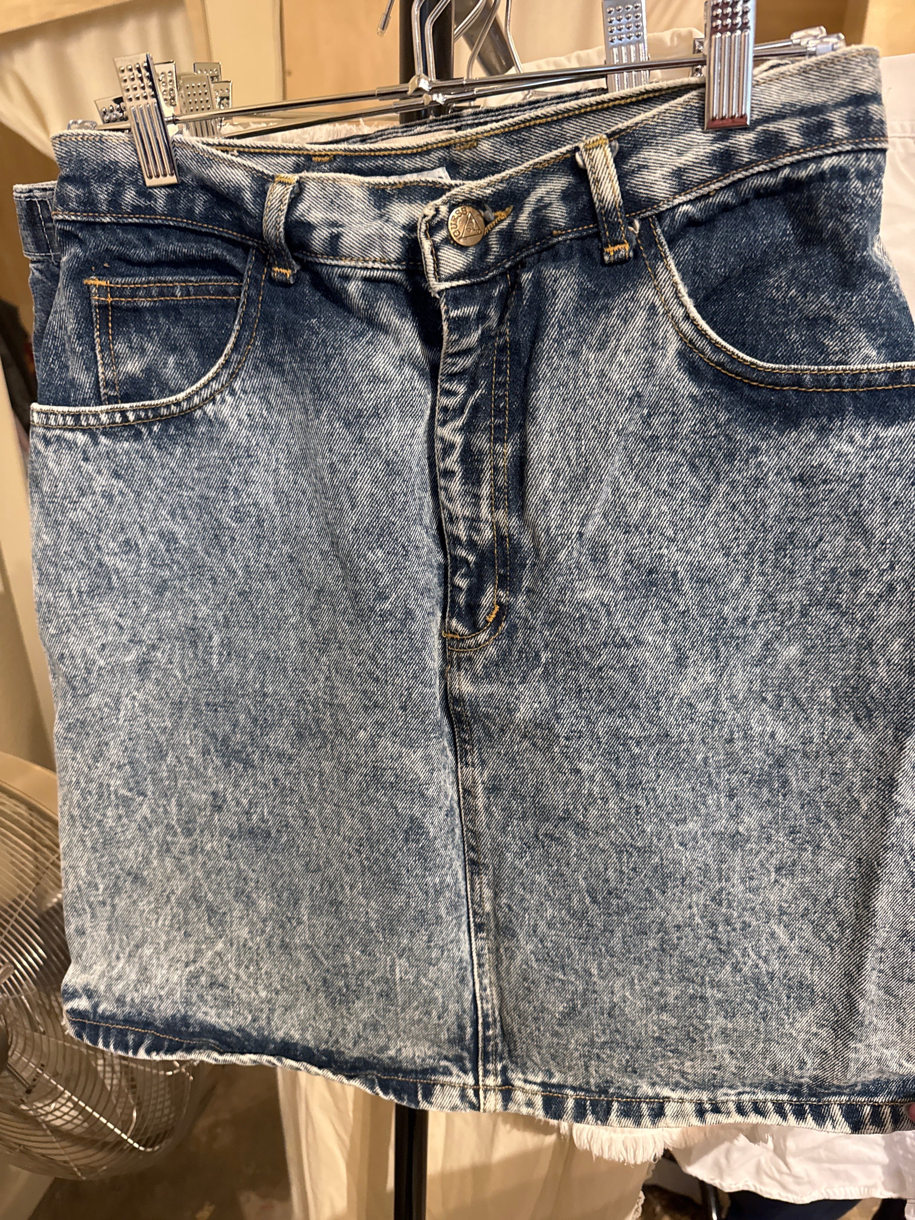 Venus Of The Desert 80s Guess Acid Wash Denim Skirt