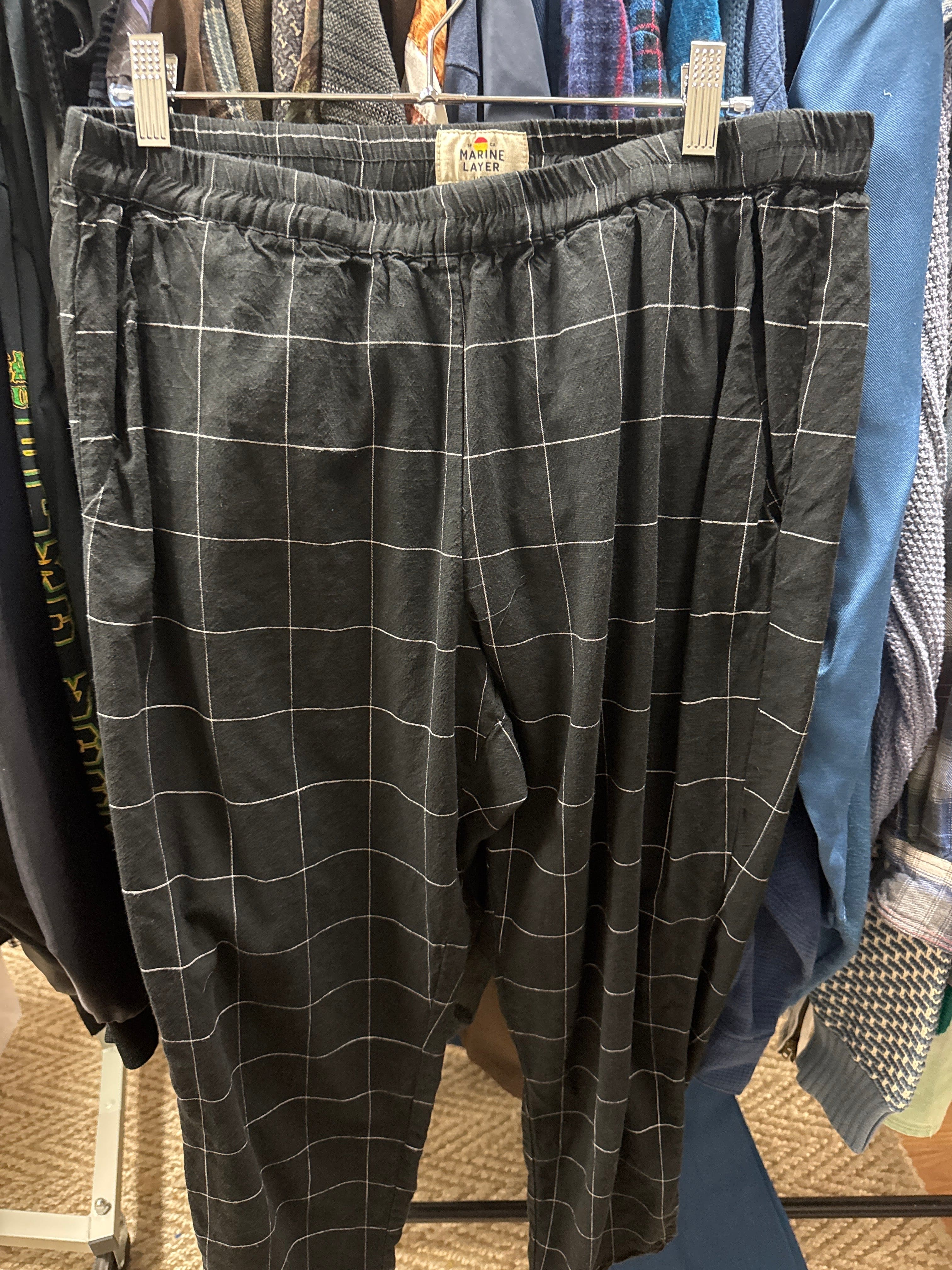 Venus Of The Desert Marine Layer Windowpane Blk Pants