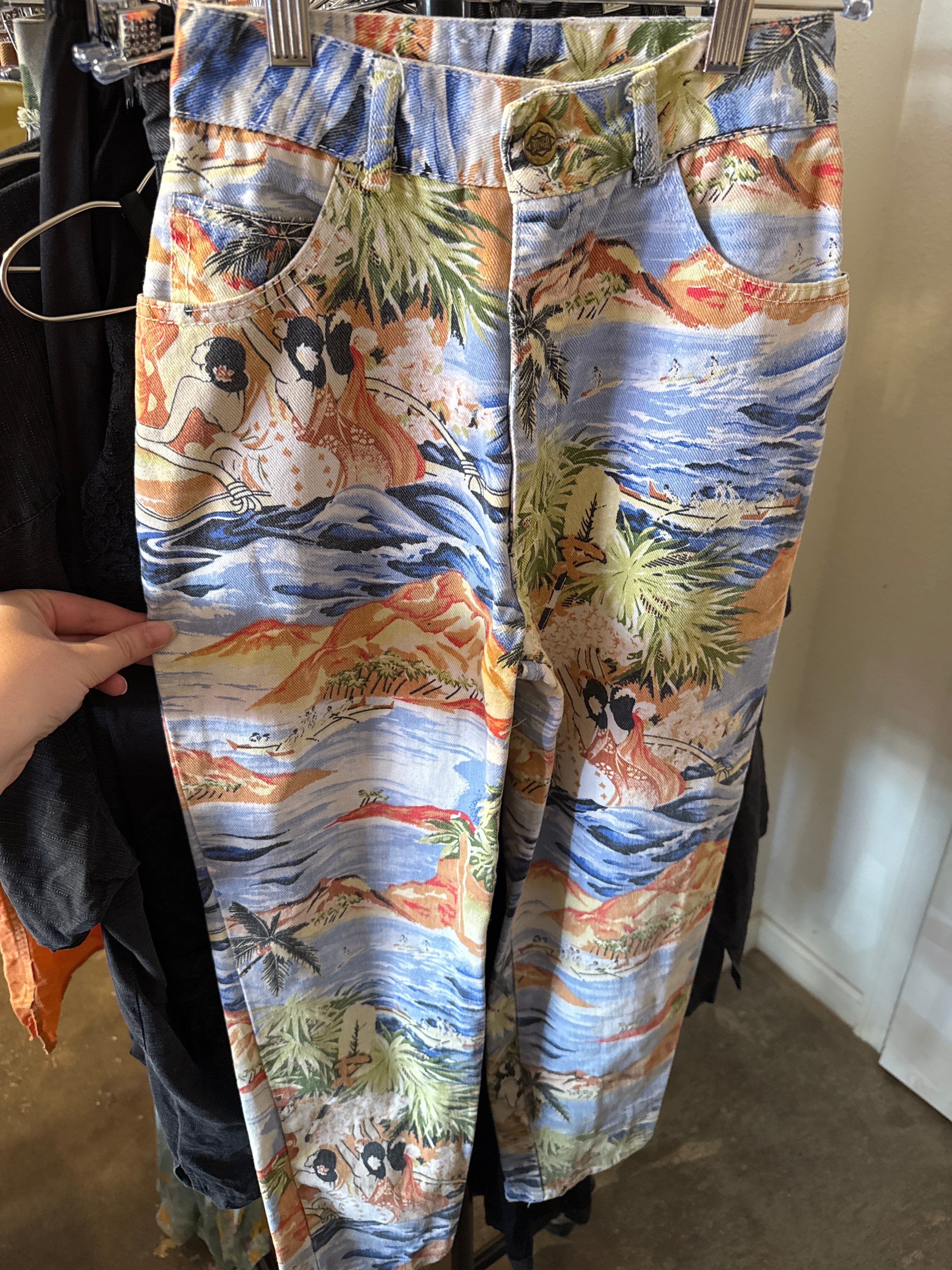 Venus Of The Desert VTG Bongo Hawaiian AOP Denim