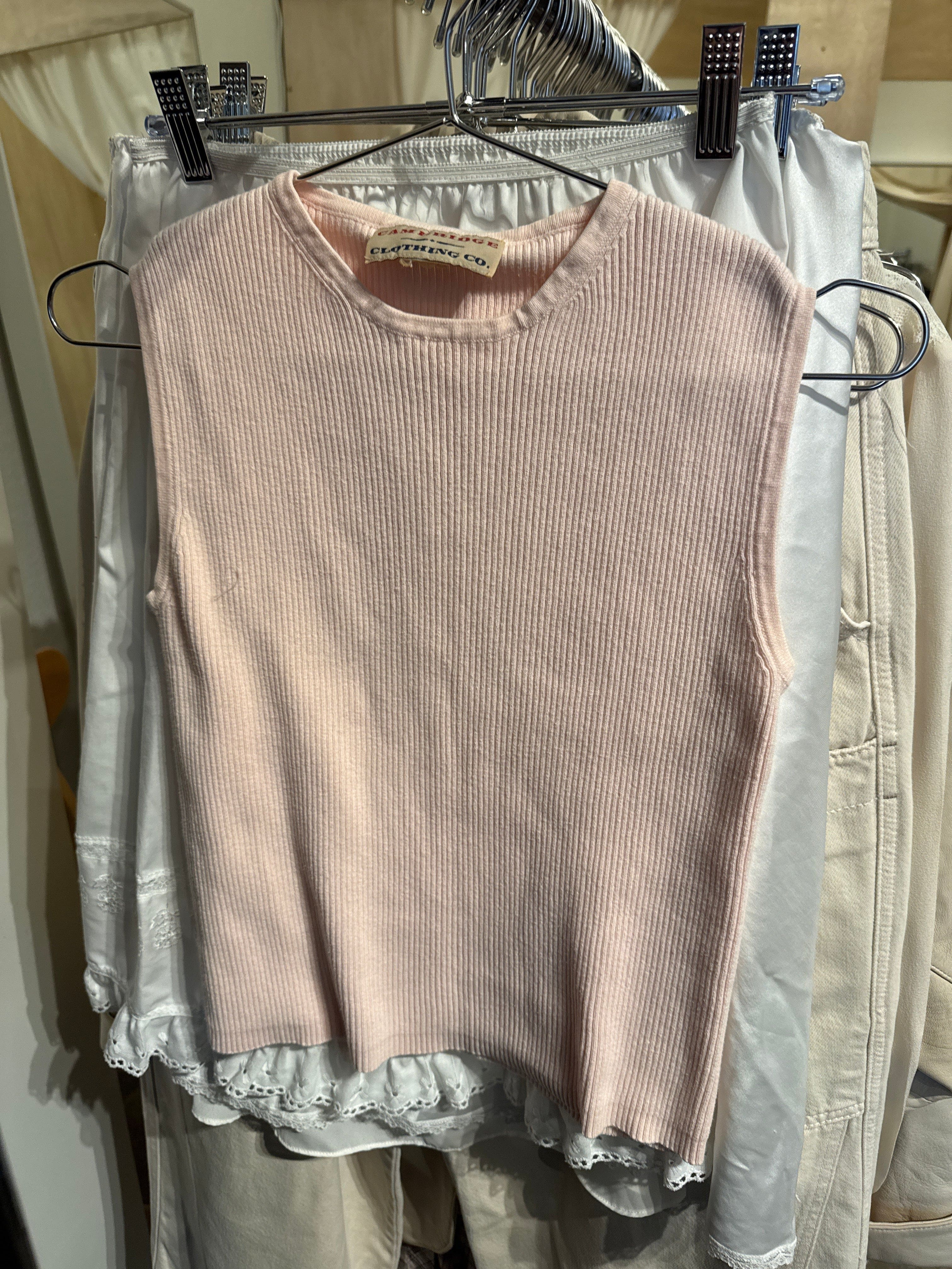 Venus Of The Desert VTG Cambridge Pink Ribbed Tank available in Joshua Tree at JT Trading Post