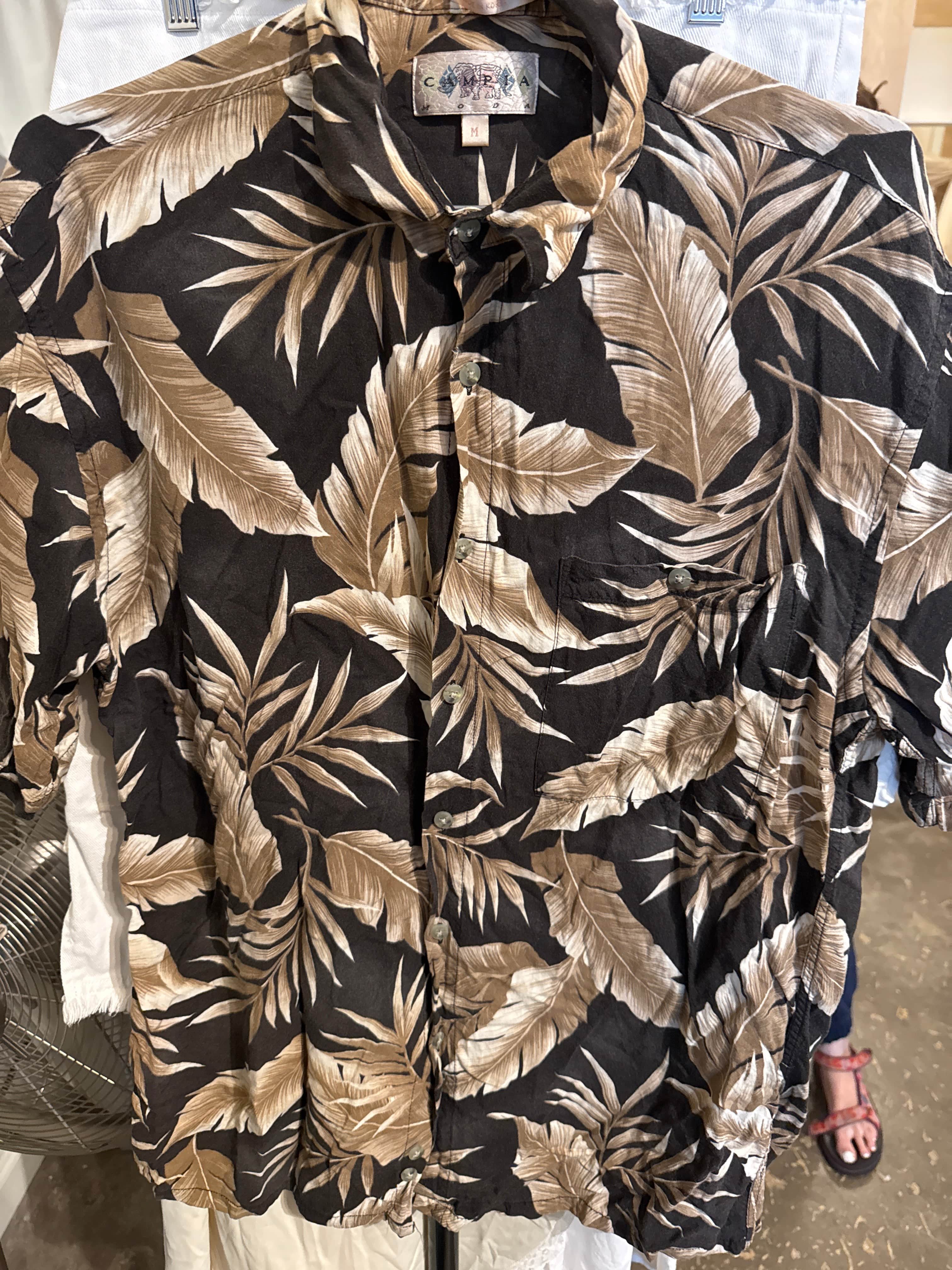 Venus Of The Desert VTG Campia Brown Hawaiian Shirt