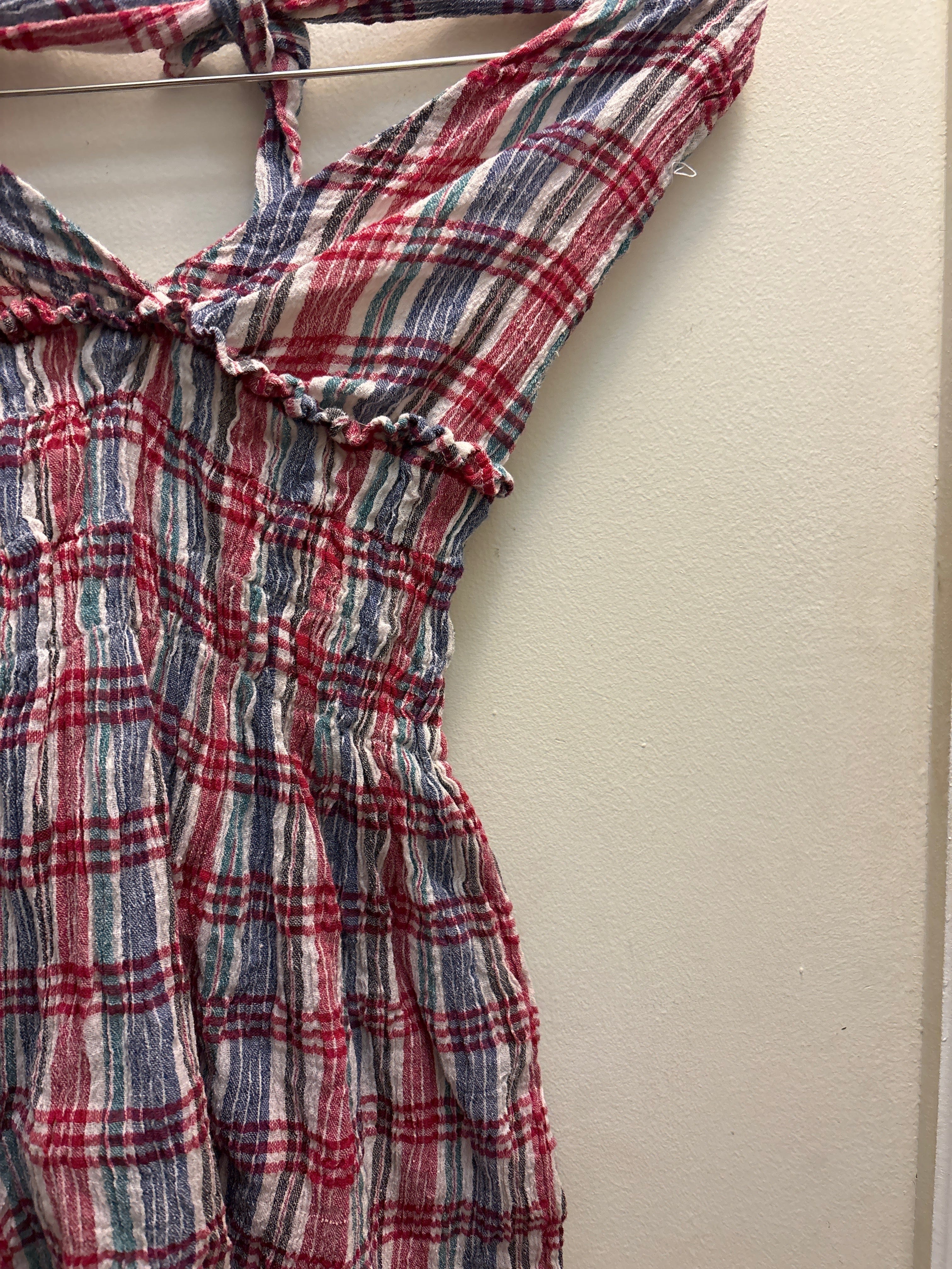 Venus Of The Desert Vtg cotton gauze mini halter dress