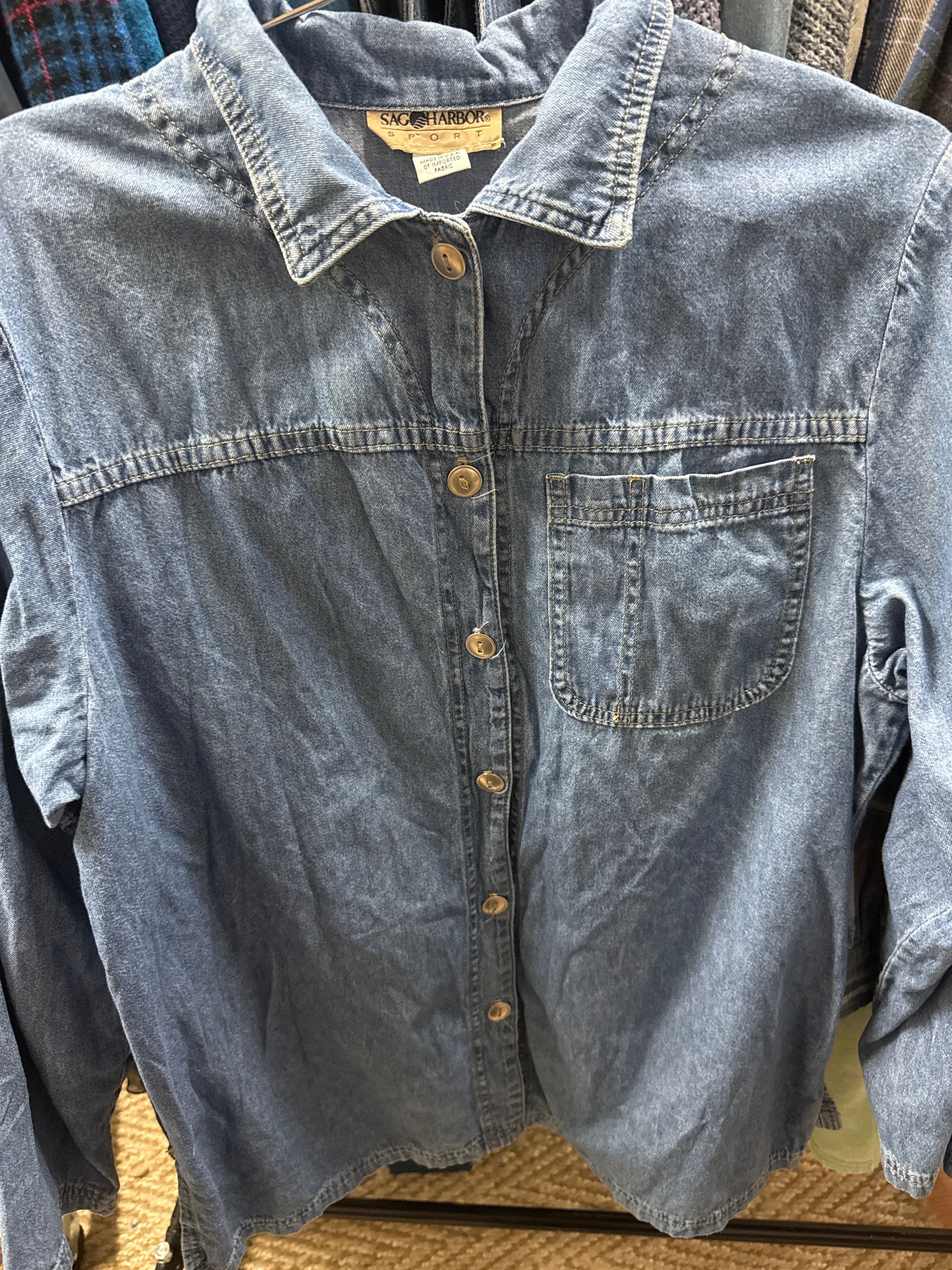 Venus Of The Desert VTG Sag Harbor Denim LS Top