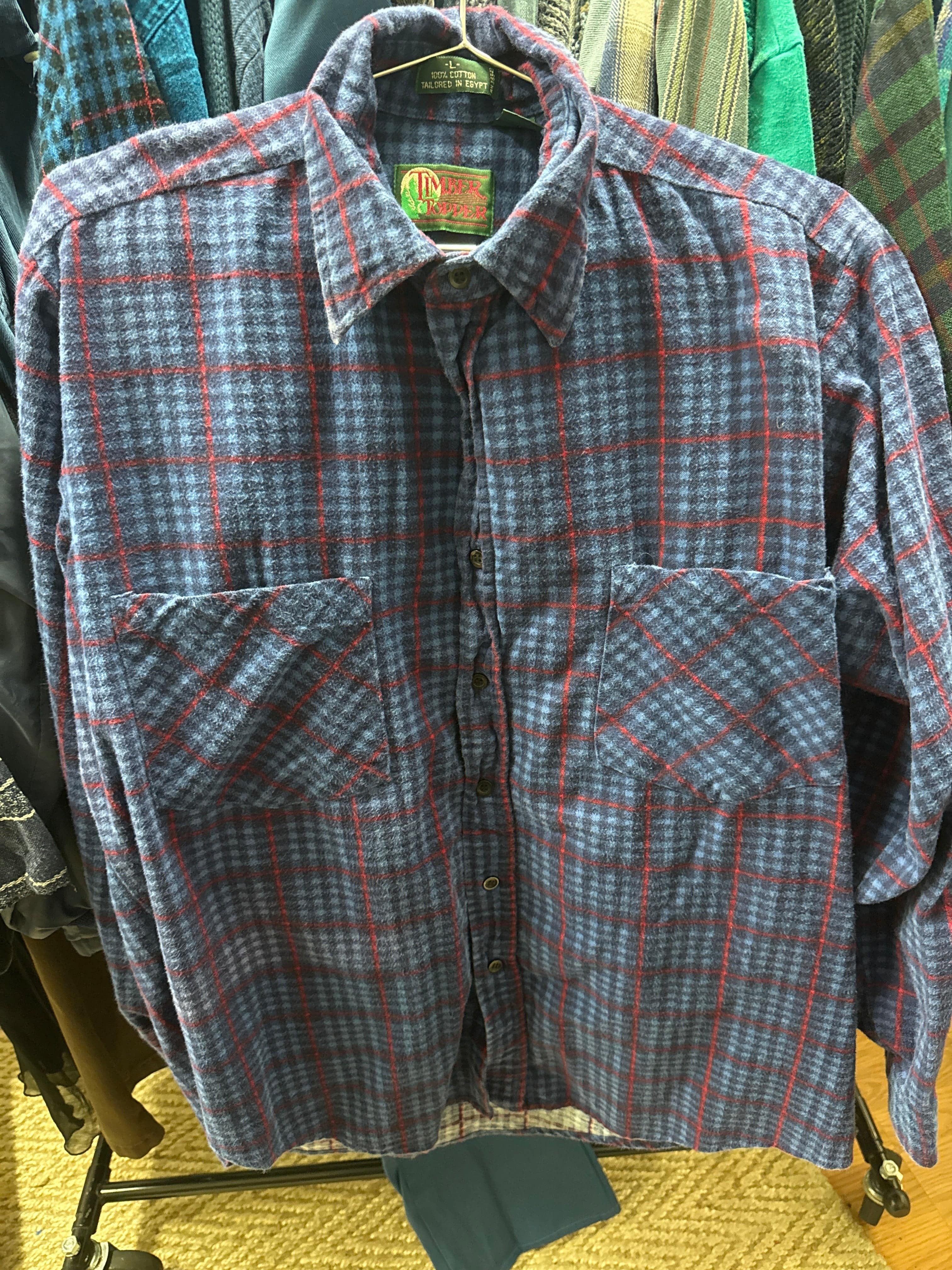 Venus Of The Desert VTG Timber Topper Blue Red Flannel