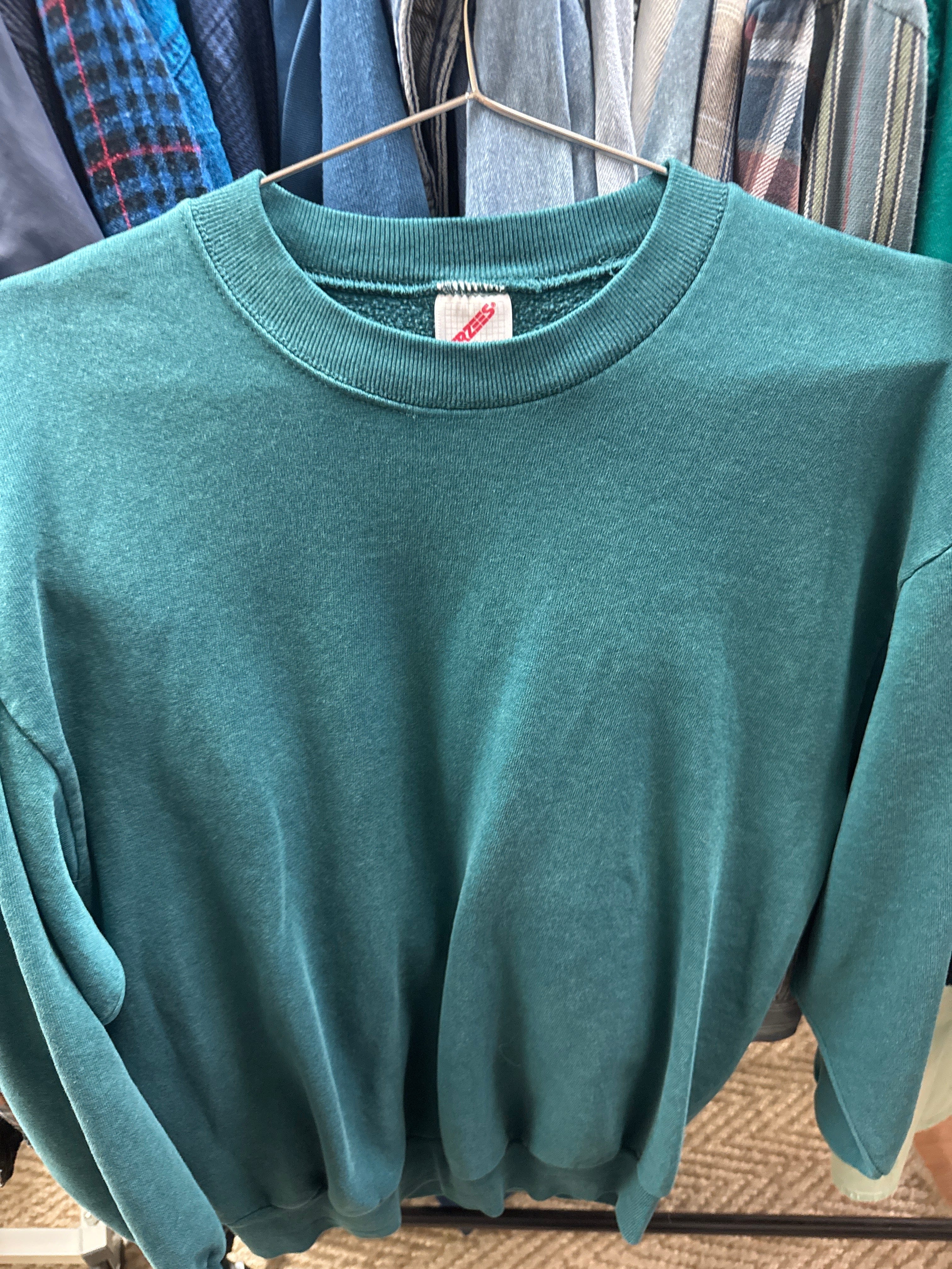 Venus Of The Desert VTG USA Jerzees Teal Blank Sweatshirt