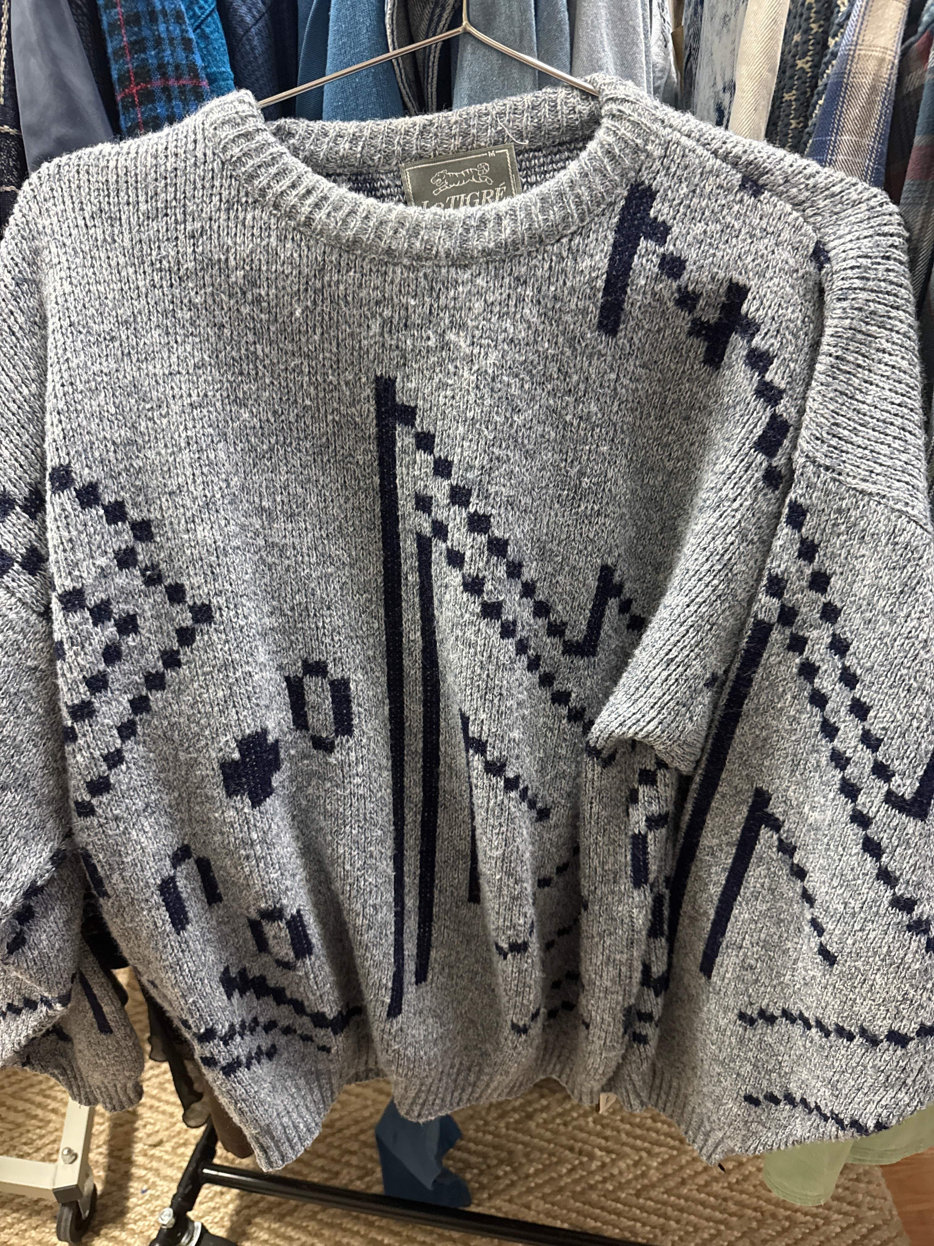 Venus Of The Desert VTG USA Le Tigre Blue Sweater