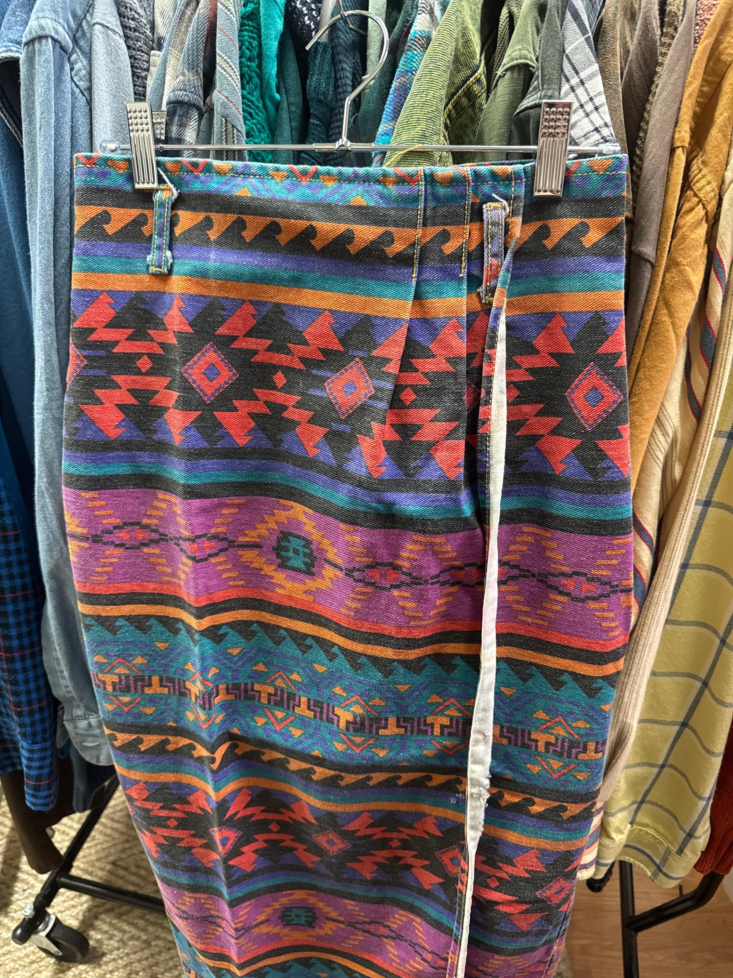 Venus Of The Desert VTG USA Southwestern Denim Wrap Skirt
