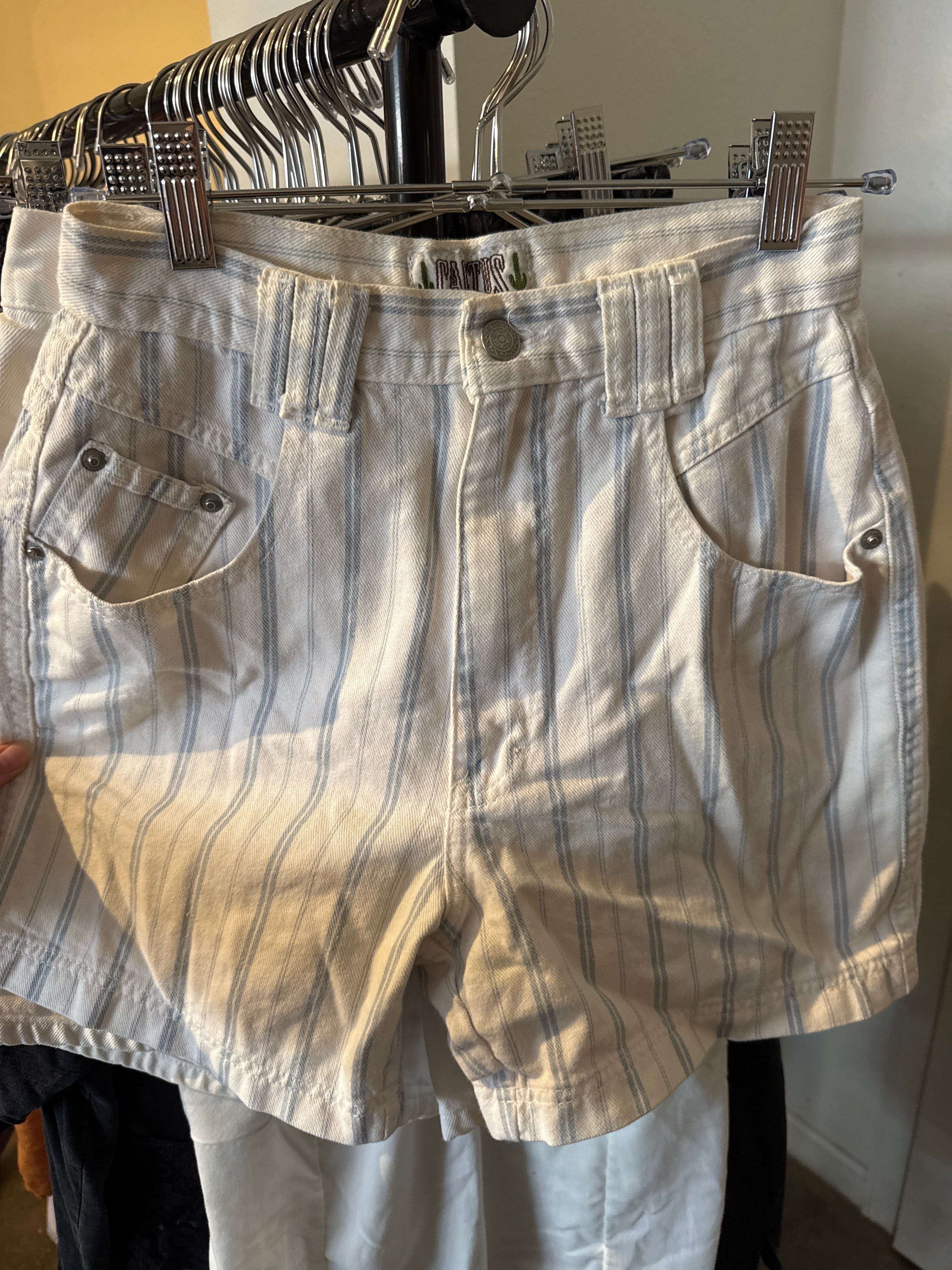 Venus Of The Desert VTG Worn Cactus Striped Denim Shorts