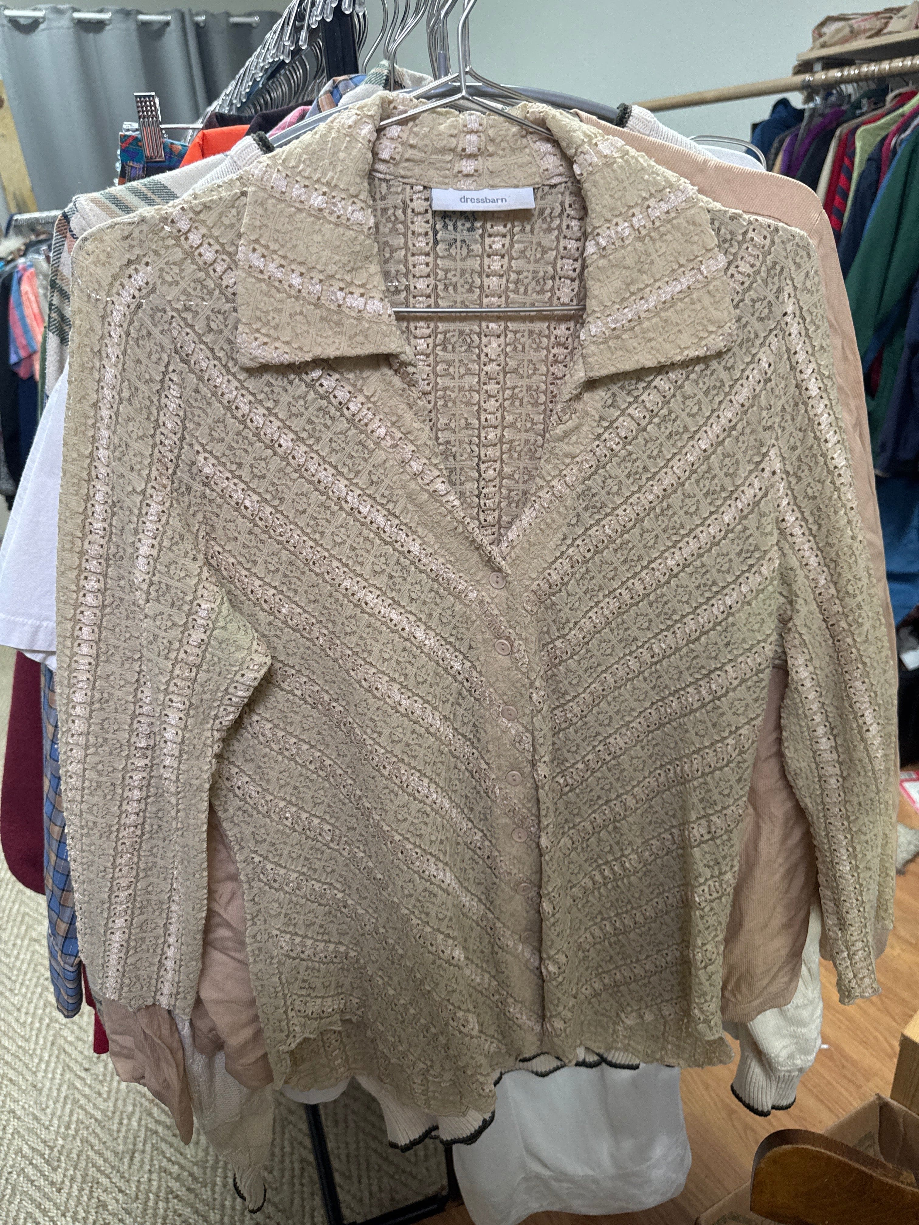 Venus Of The Desert Y2K Dressbarn Lacey Sheer Top