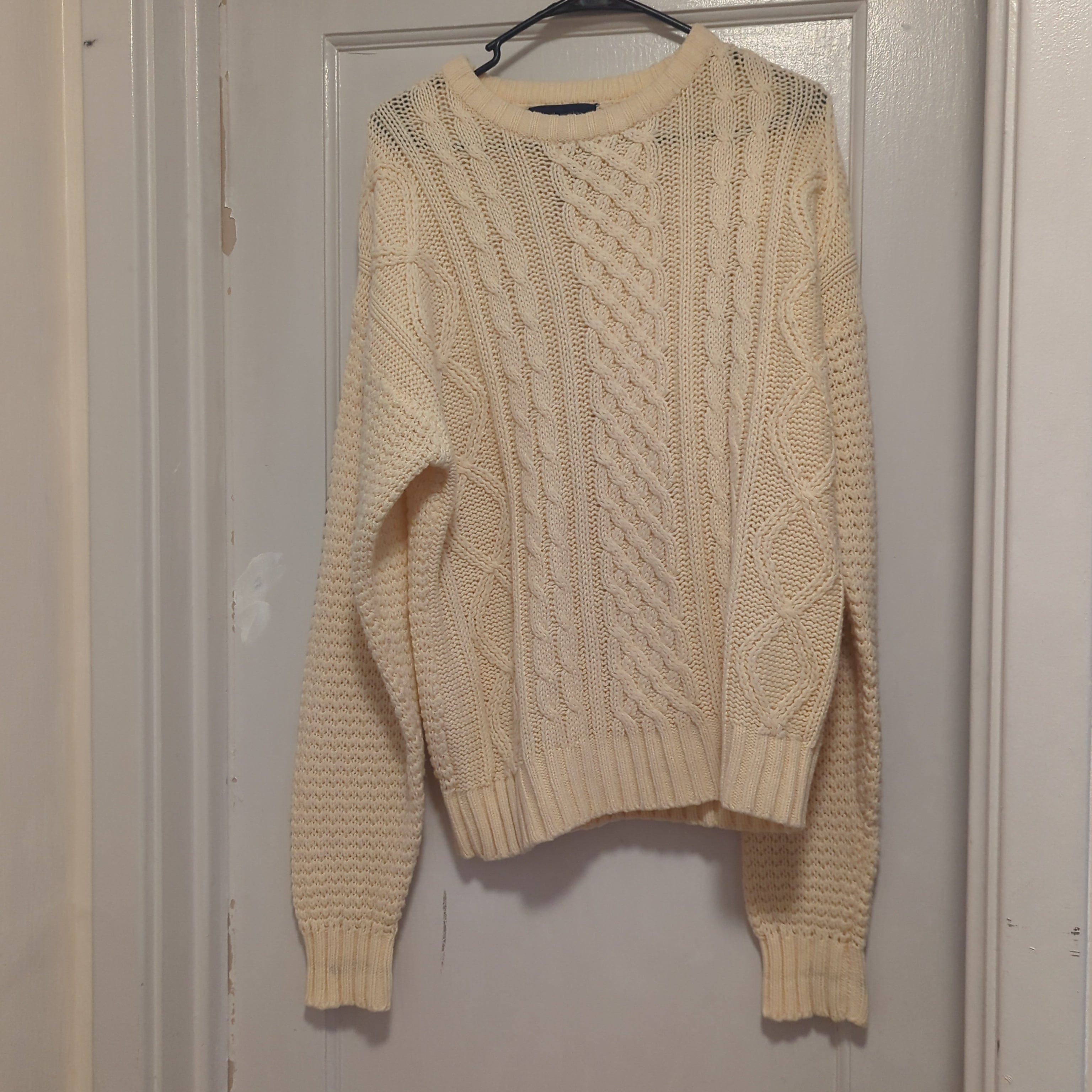 Venus Of The Desert Vintage Cream Cable Knit Sweater available in Joshua Tree at JT Trading Post